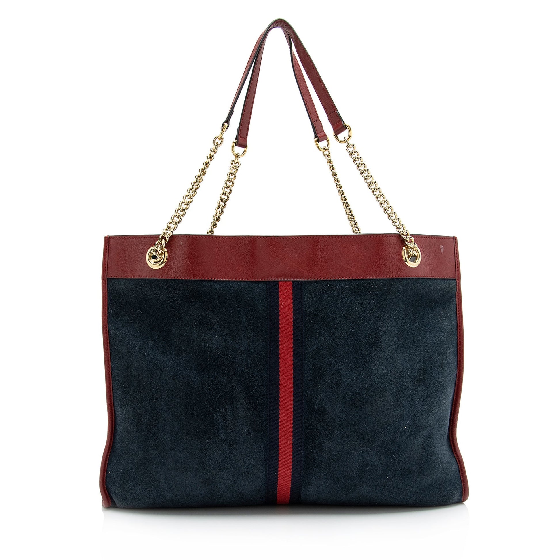 Gucci Rajah SHF Leather Suede Nylon Blue Tote Bag Tote Shf