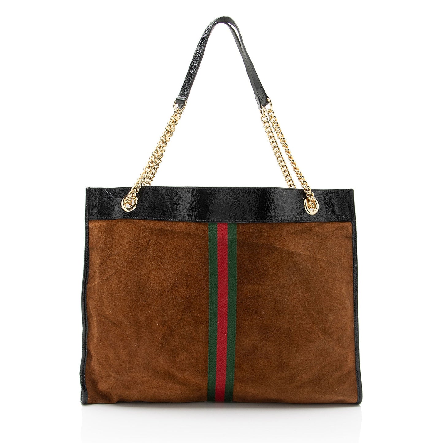 Gucci Rajah SHF-Xhkc0H Leather Suede Nylon Black Tote Bag