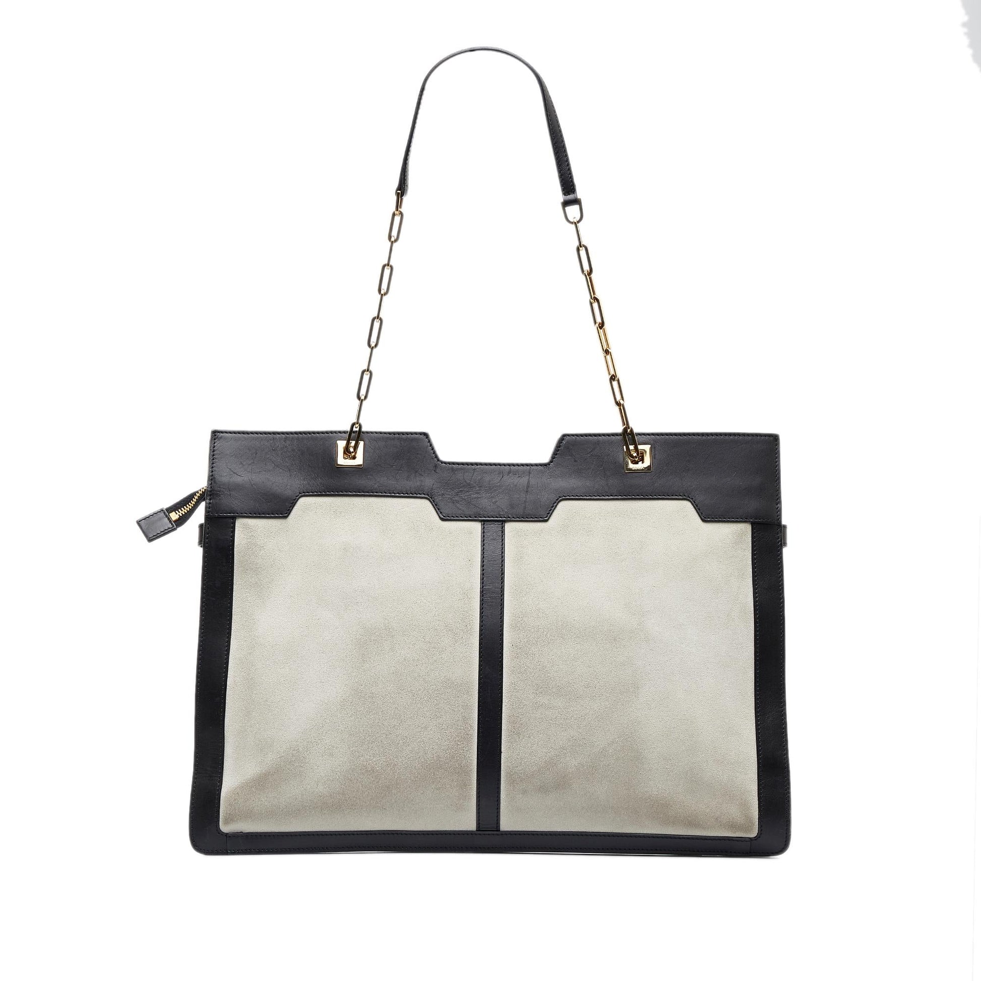 Gucci SHG-DsFoOs Suede Calf Black White Tote Bag
