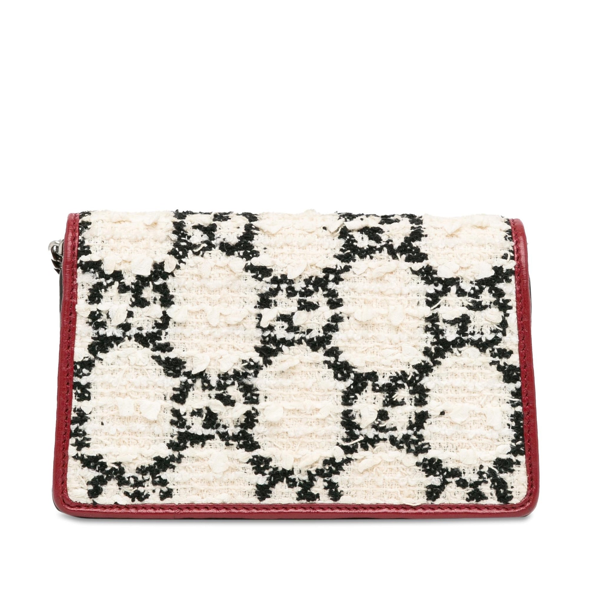 Gucci Super GG Tweed Dionysus SHG-a03ekZ Calf White Red Mini Crossbody Bag
