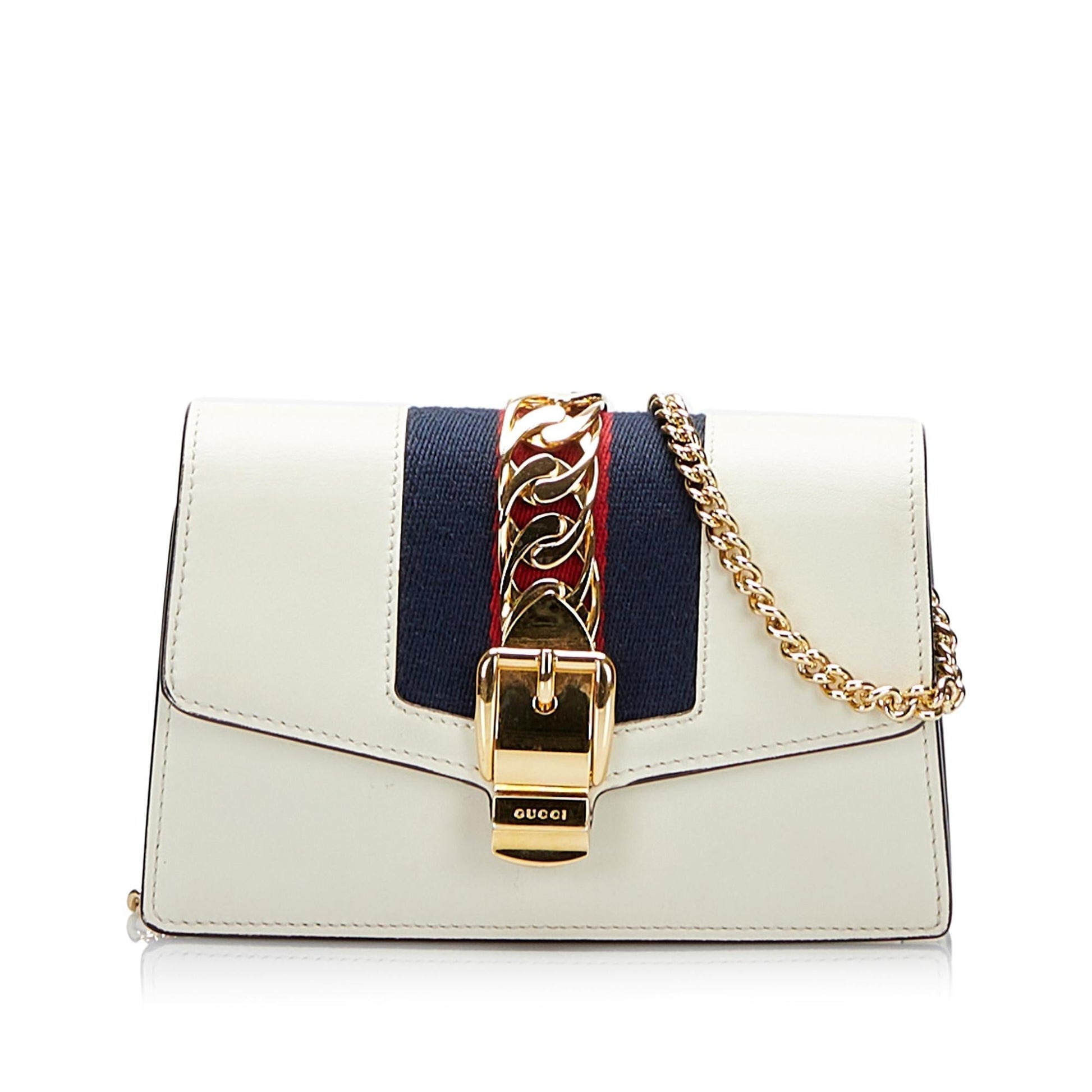 Gucci Super Sylvie SHG-ifuEsg Calf White Mini Crossbody Bag