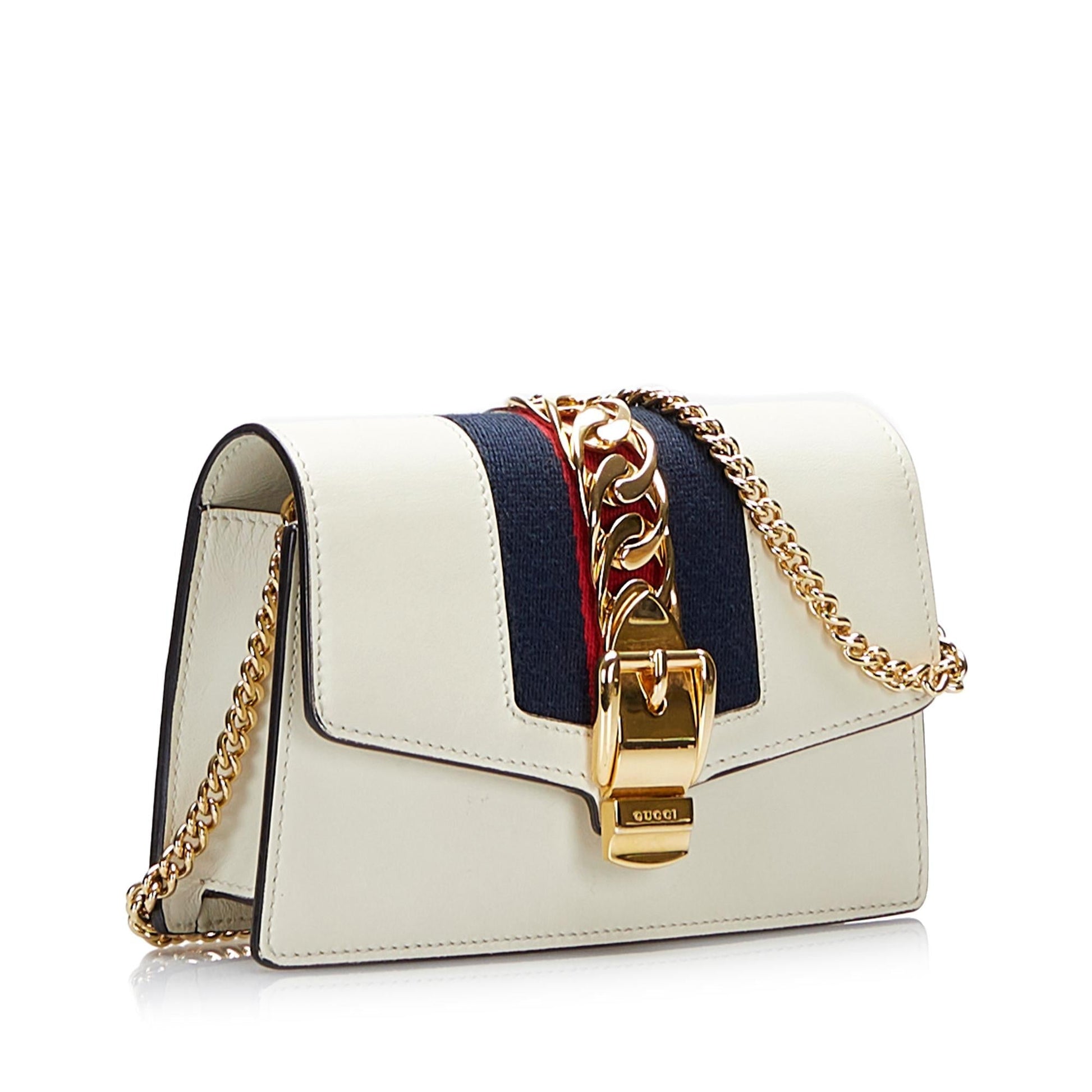 Gucci Super Sylvie SHG-ifuEsg Calf White Mini Crossbody Bag