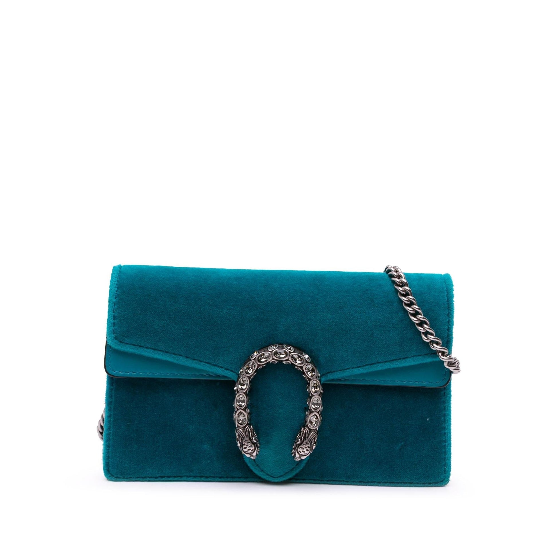 Gucci Super Velvet Dionysus Calf Blue Mini Crossbody Bag