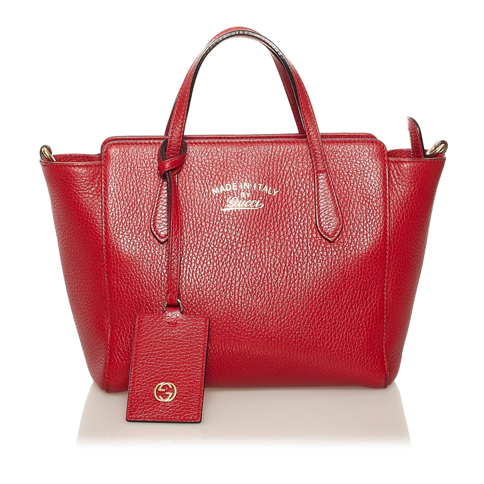 Gucci Swing SHG Leather Calf Red Satchel Bag