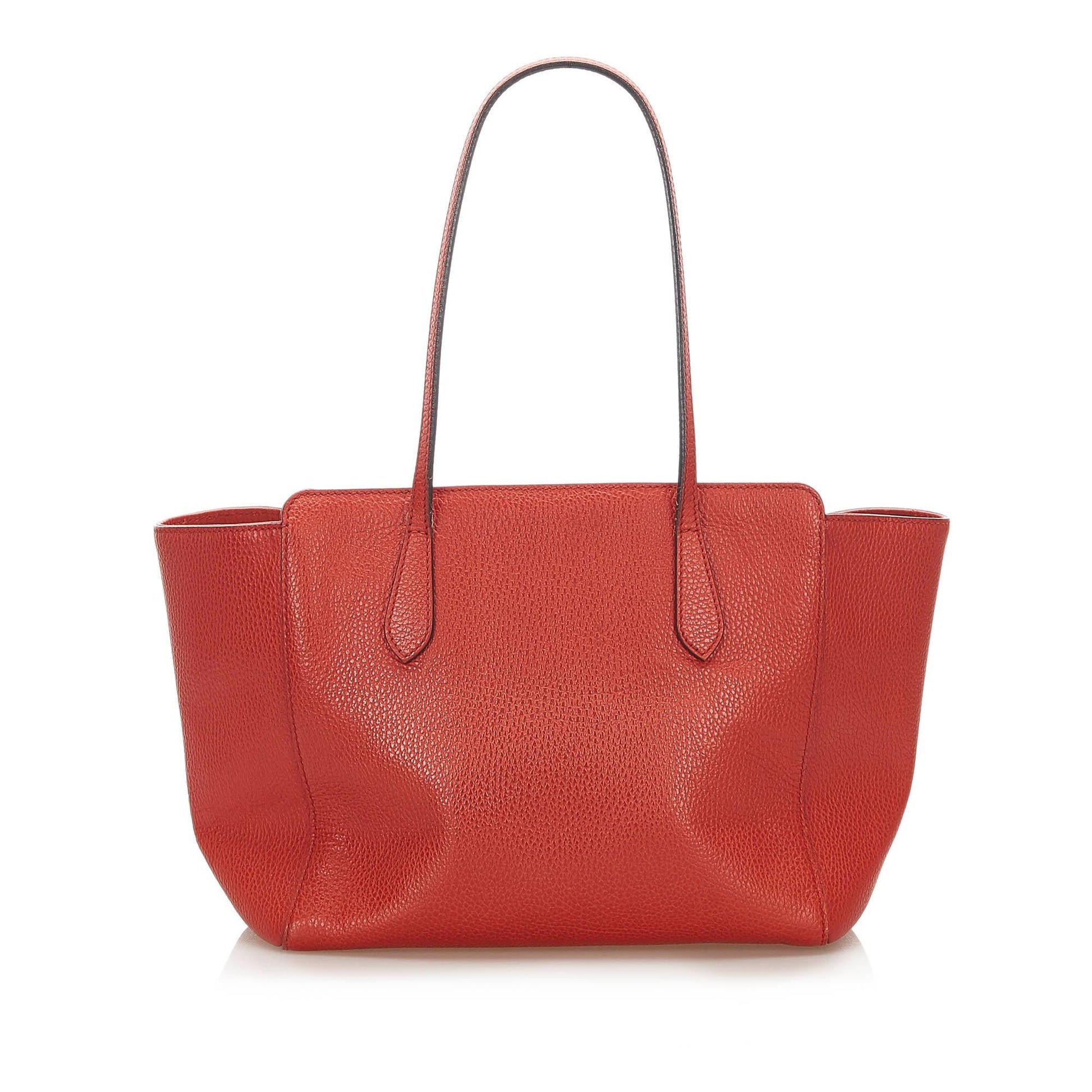 Gucci Swing SHG Leather Calf Red Tote Bag 3