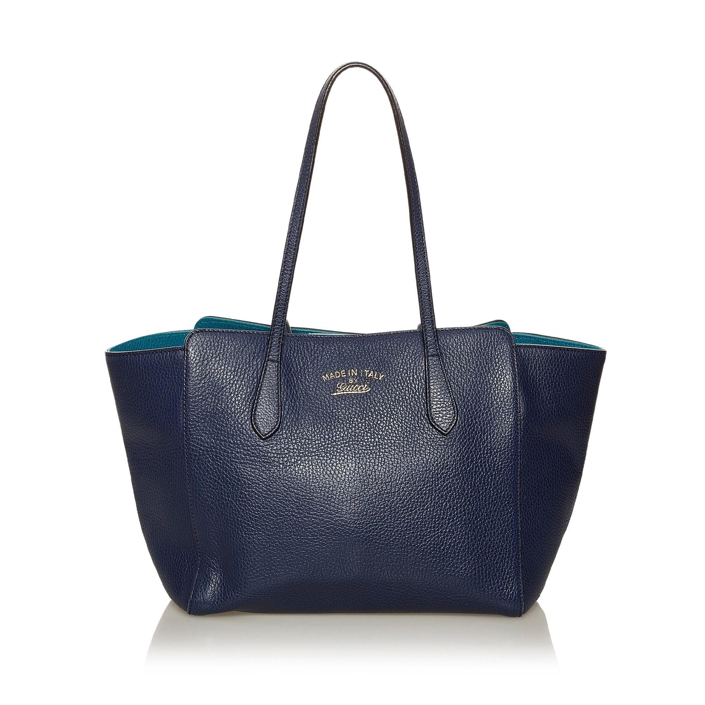 Gucci Swing SHG Leather Calf Blue Tote Bag Bag Shg