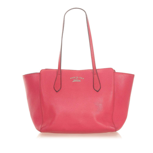 Gucci Swing SHG Leather Calf Pink Tote Bag 4