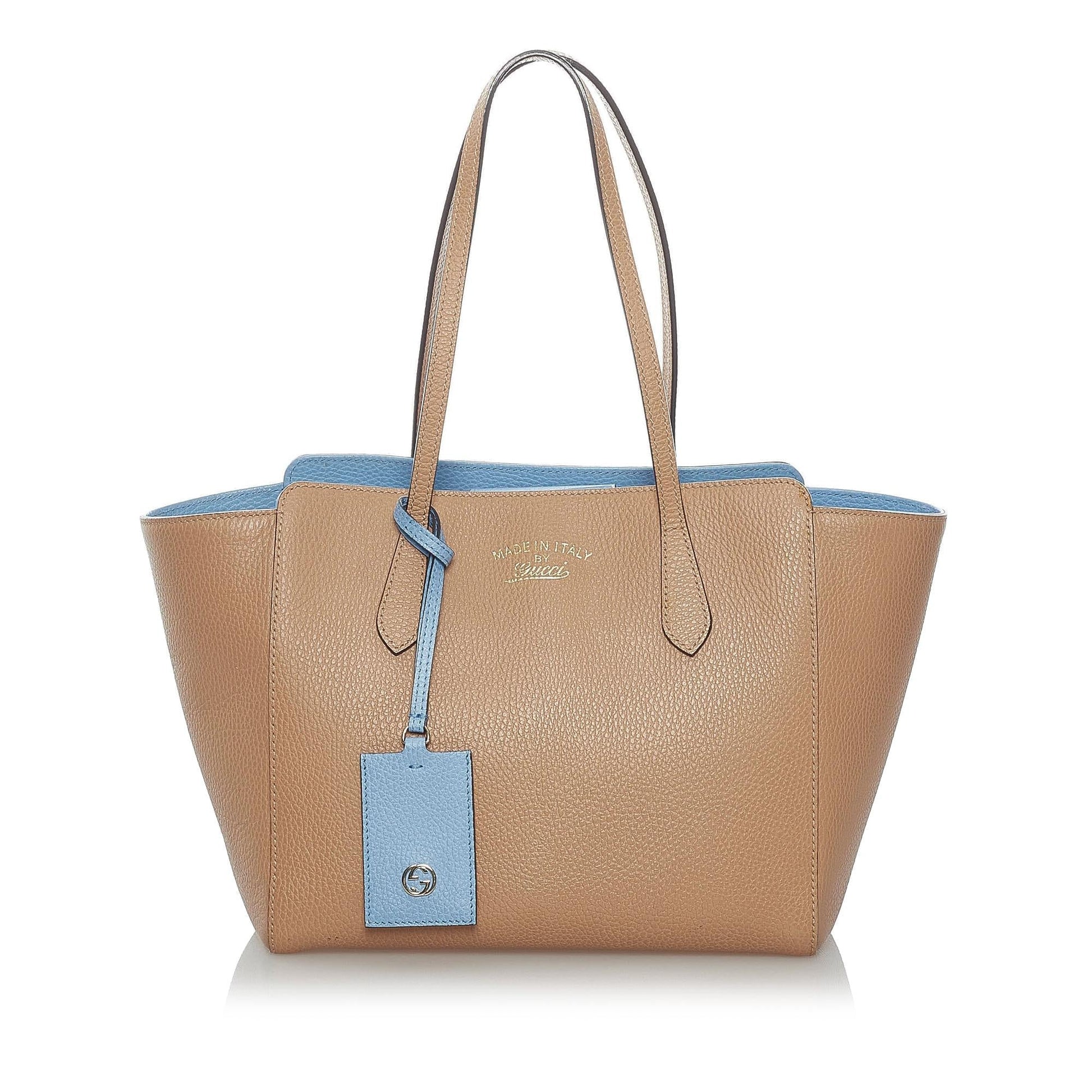 Gucci Swing SHG Leather Calf Brown Tote Bag 5