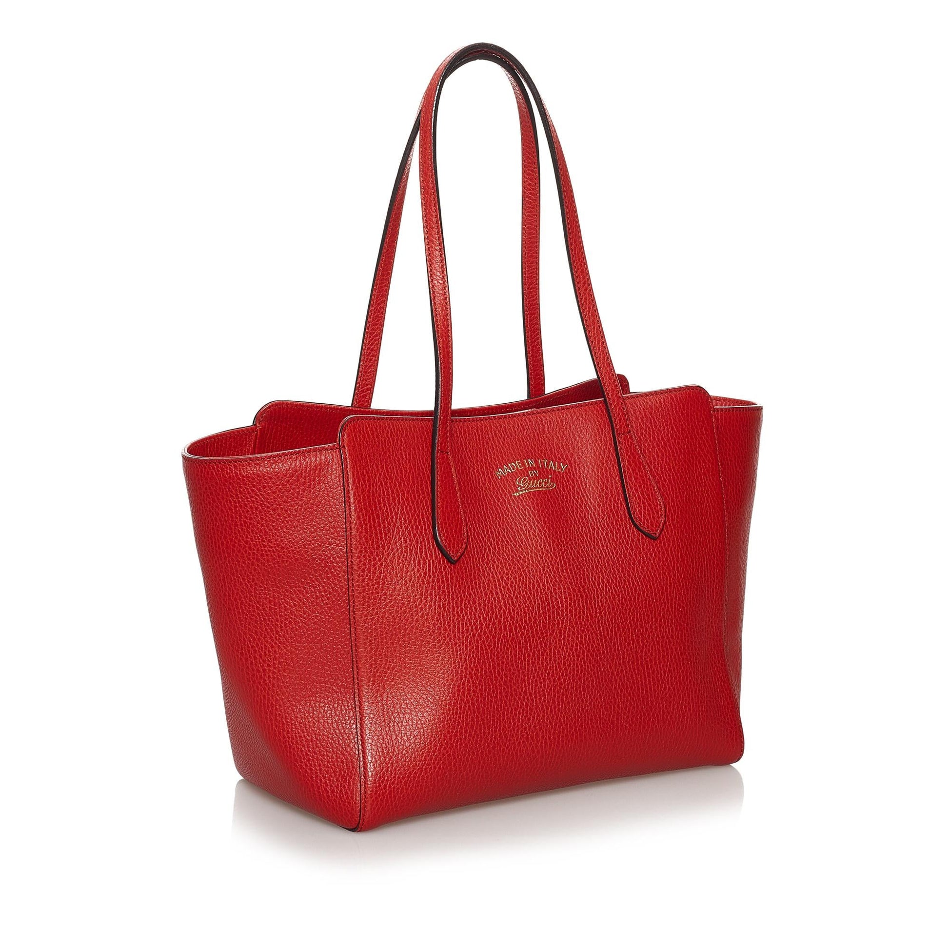 Gucci Swing SHG Leather Calf Red Tote Bag 4