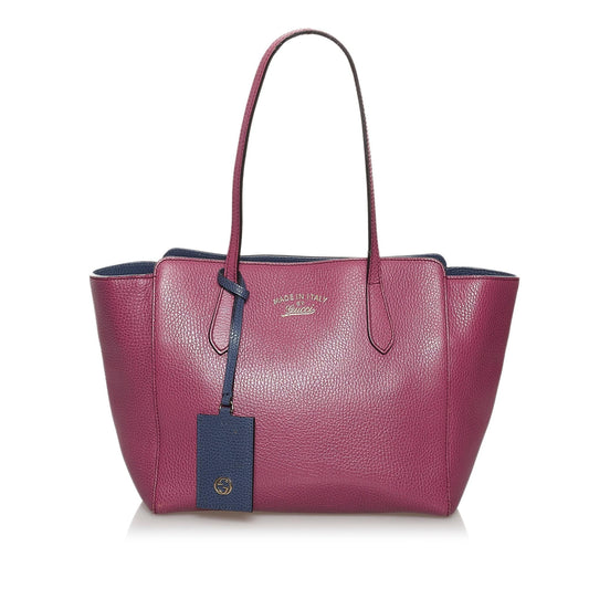 Gucci Swing SHG Leather Calf Blue Tote Bag 3