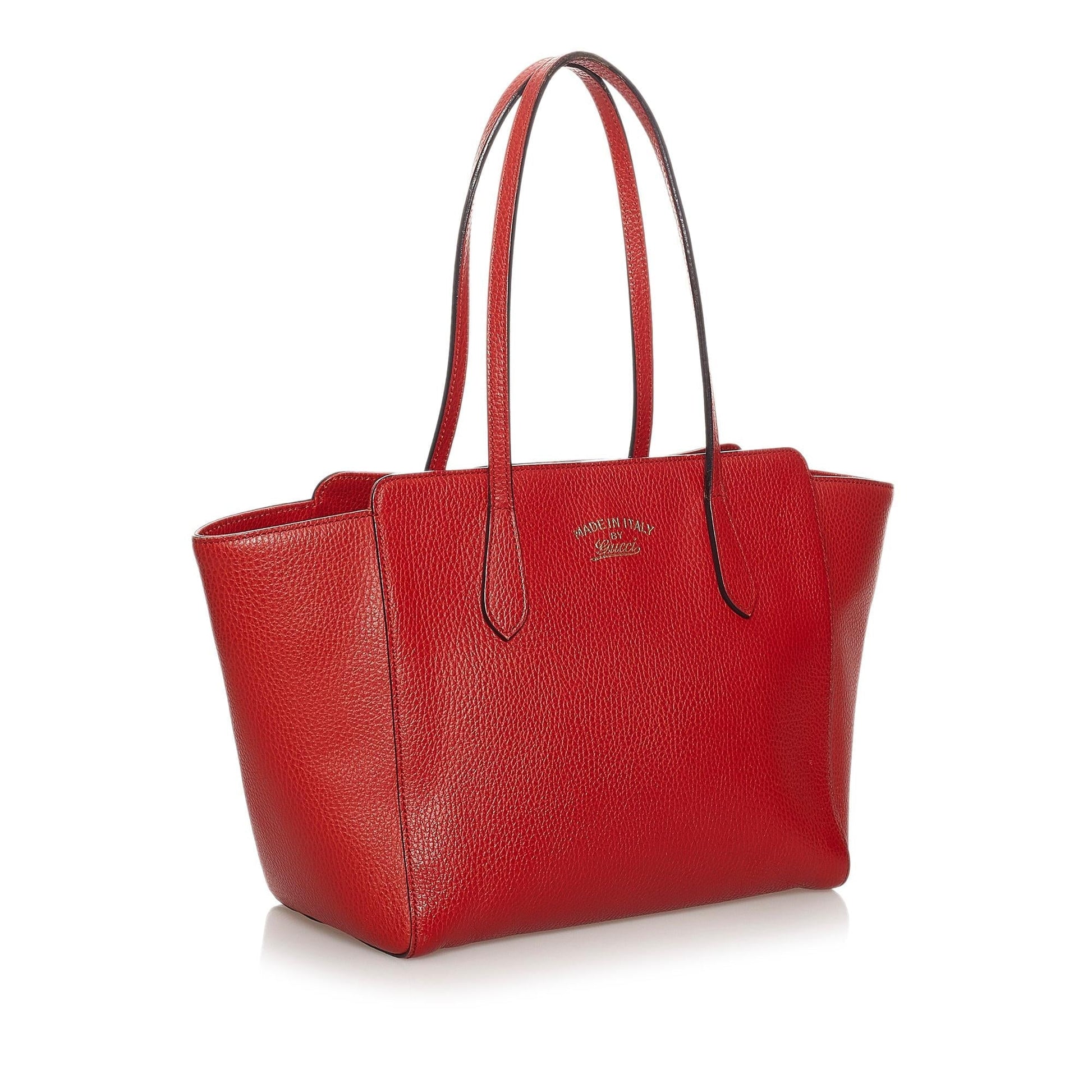 Gucci Swing SHG Leather Calf Red Tote Bag 5