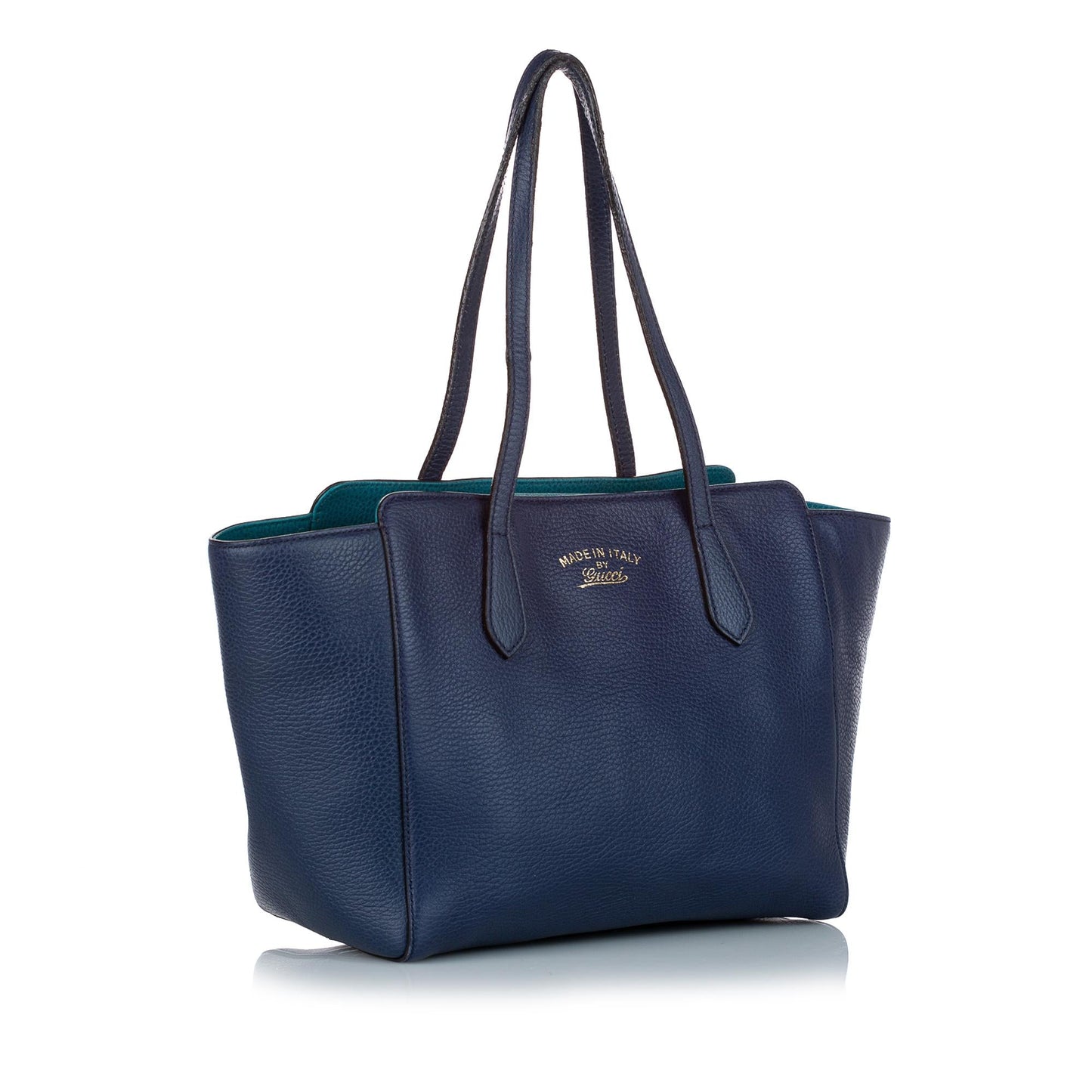 Gucci Swing SHG Leather Calf Blue Tote Bag 5