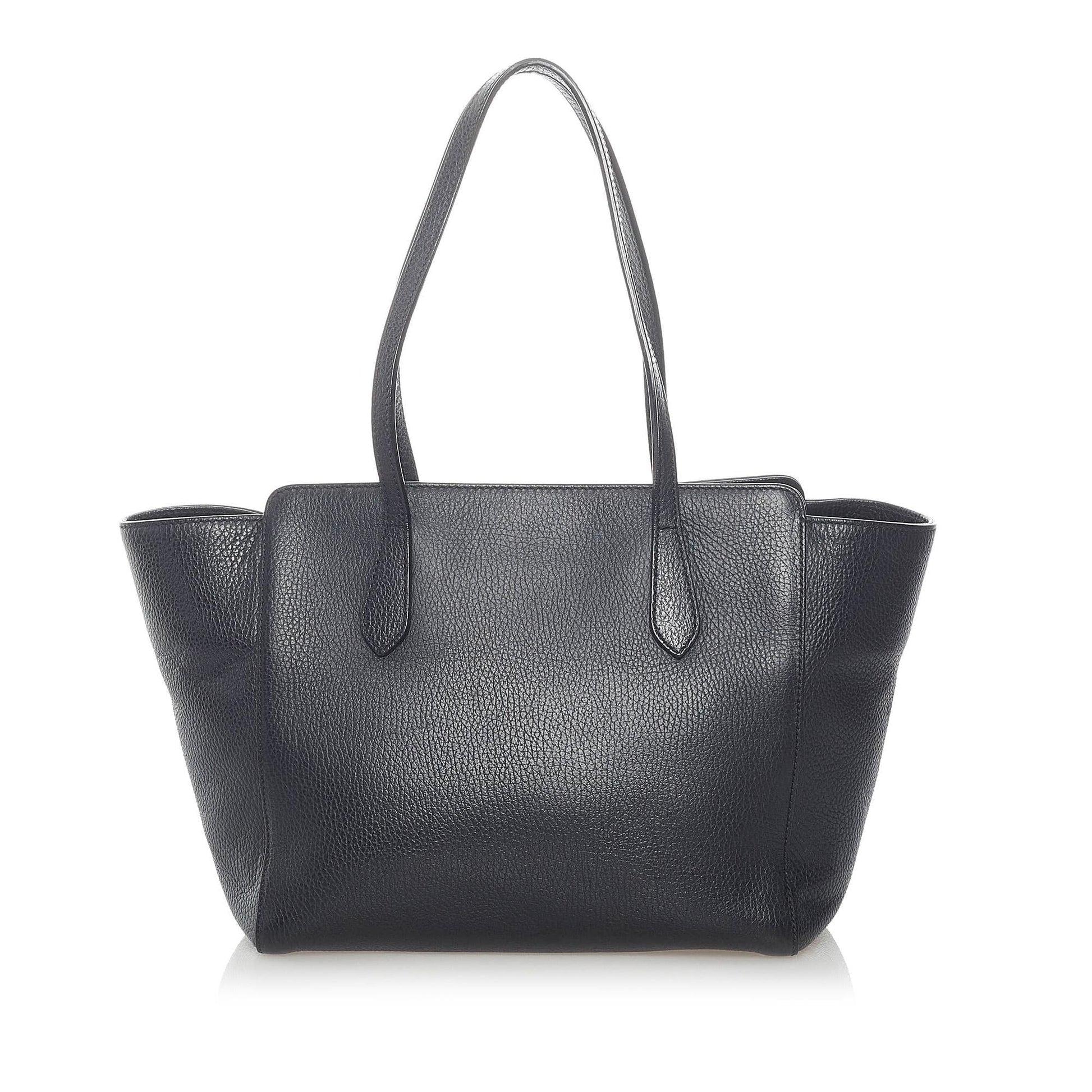 Gucci Swing SHG Leather Calf Black Tote Bag