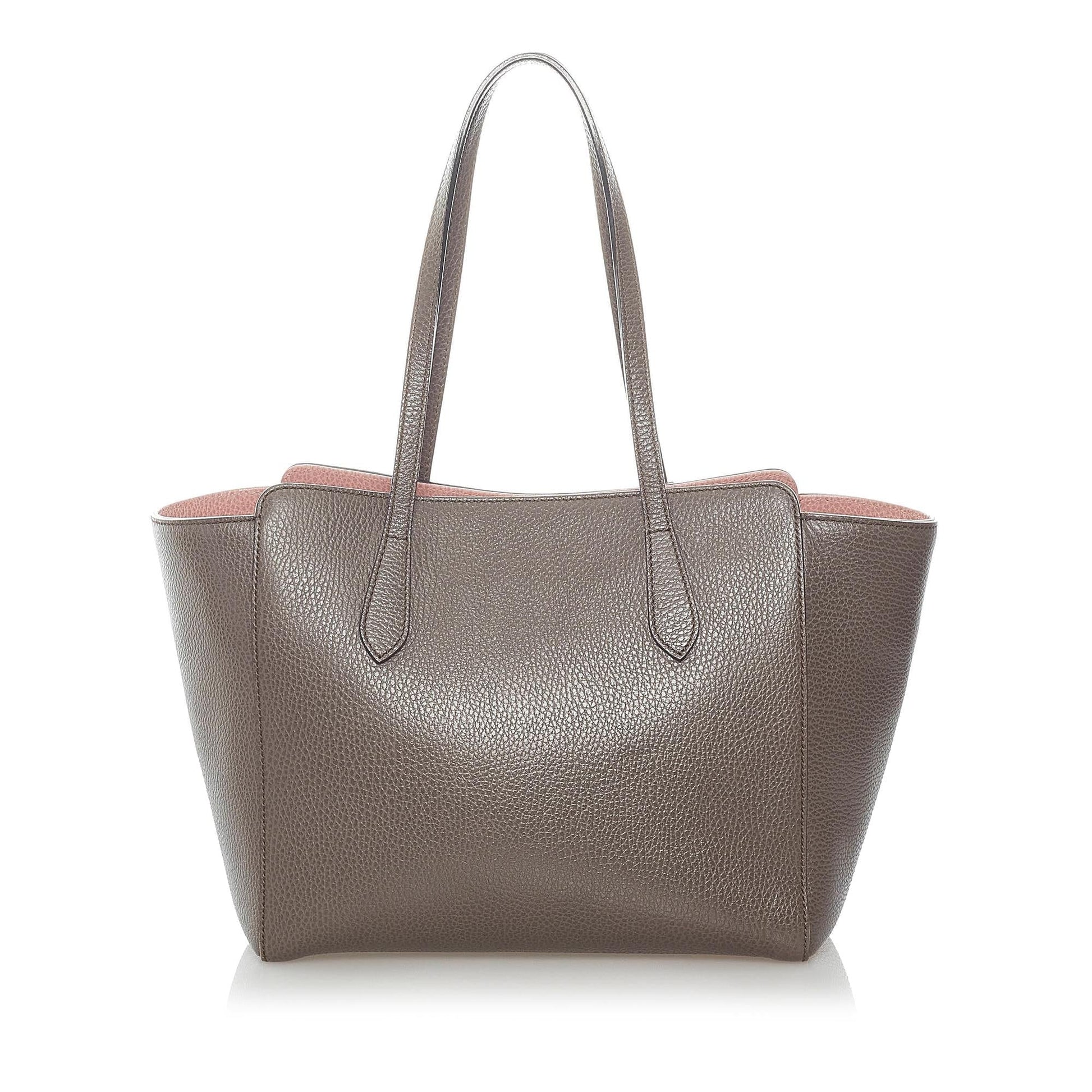 Gucci Swing SHG Leather Calf Brown Tote Bag 7