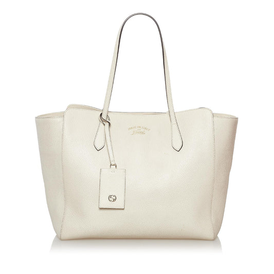 Gucci Swing SHG Leather Calf White Tote Bag 3