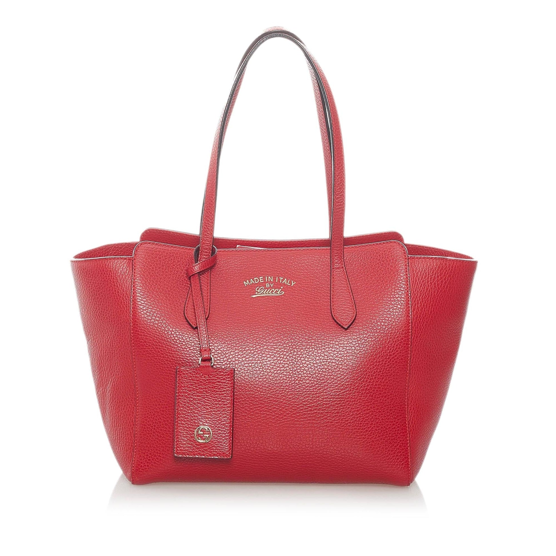 Gucci Swing SHG Leather Calf Red Tote Bag 7