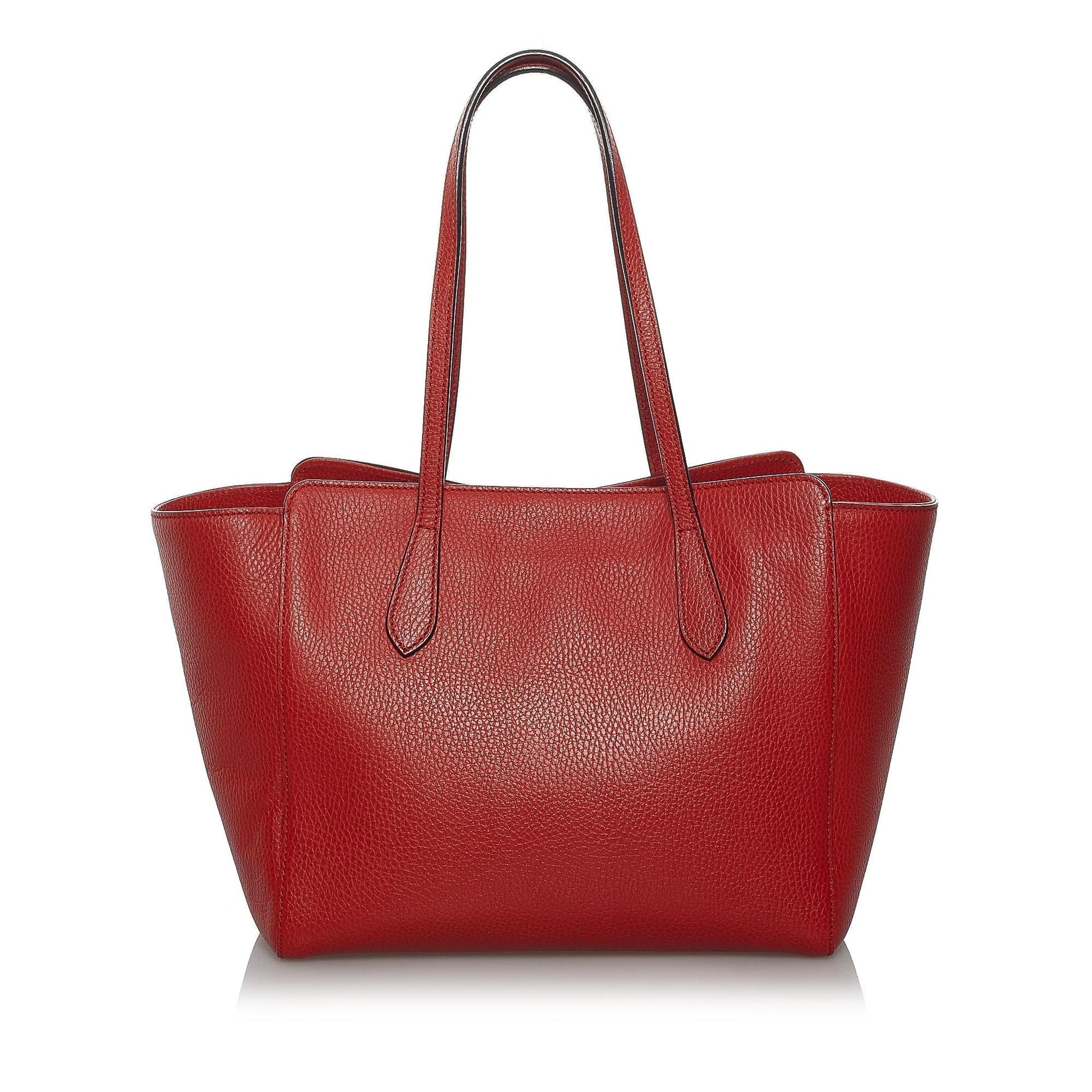 Gucci Swing SHG Leather Calf Red Tote Bag