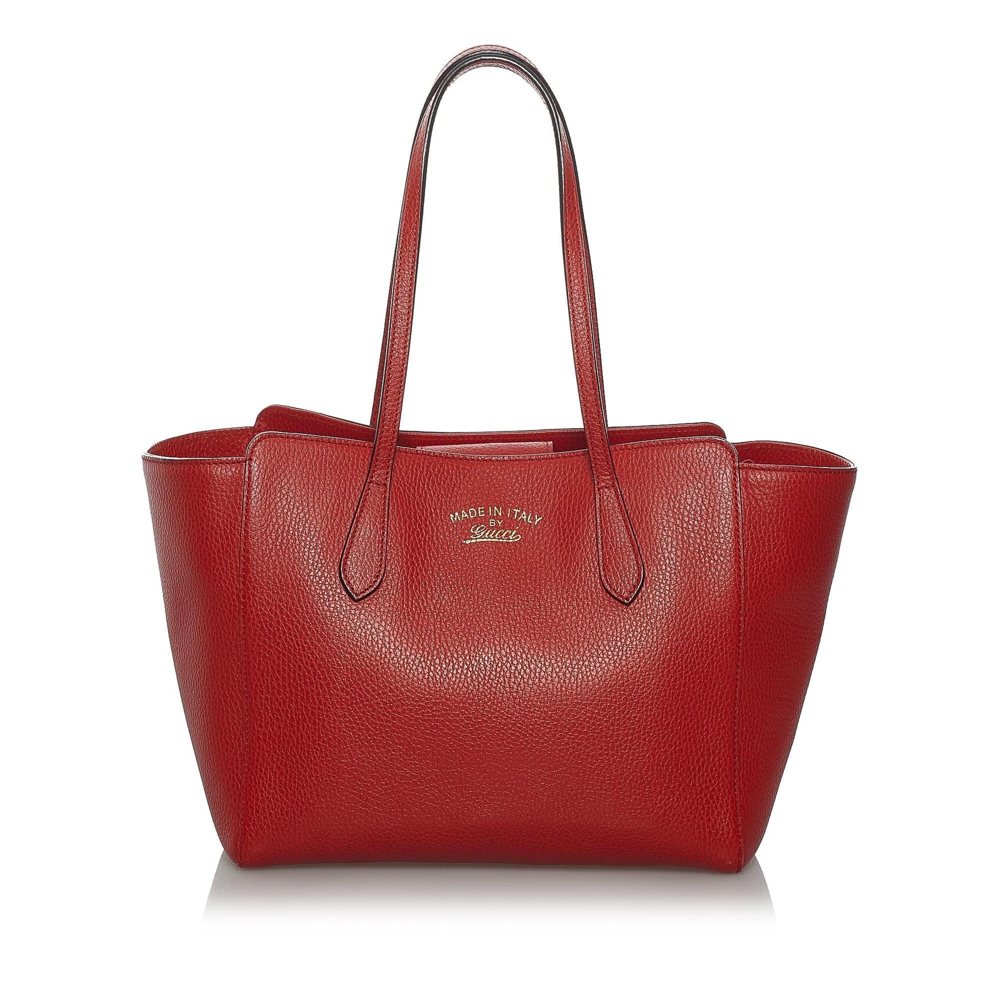 Gucci Swing SHG Leather Calf Red Tote Bag
