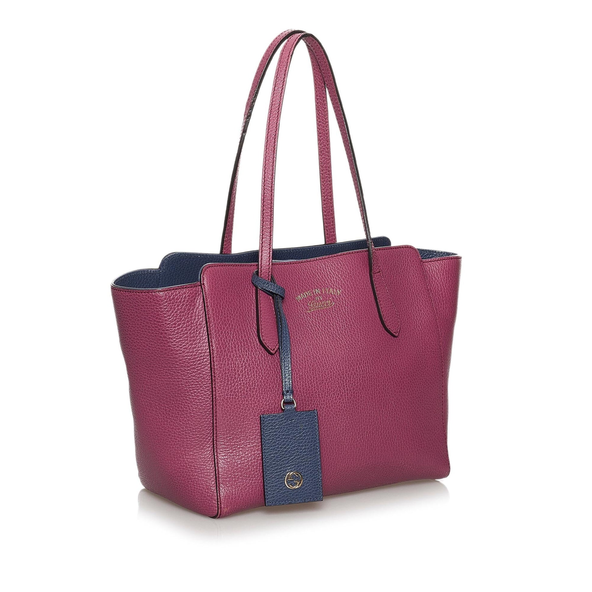 Gucci Swing SHG Leather Calf Blue Tote Bag