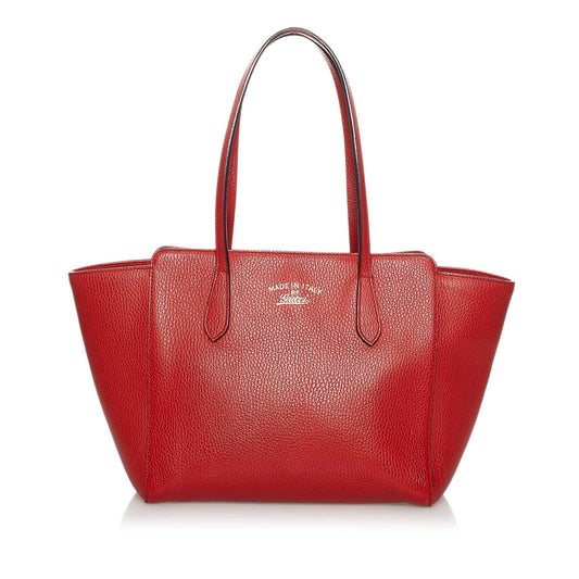 Gucci Swing SHG Leather Calf Red Tote Bag Bag Shg
