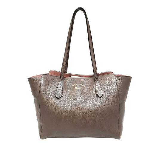 Gucci Swing SHG Leather Calf Brown Tote Bag