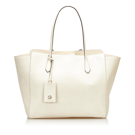 Gucci Swing SHG Leather Calf White Tote Bag Bag Shg