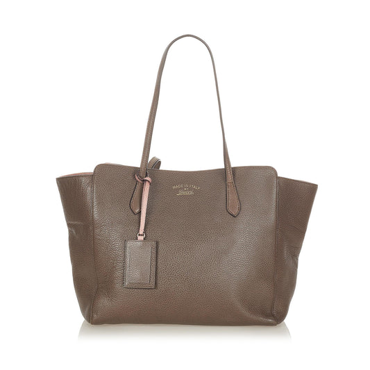 Gucci Swing SHG-ZneLnc Leather Calf Brown Tote Bag