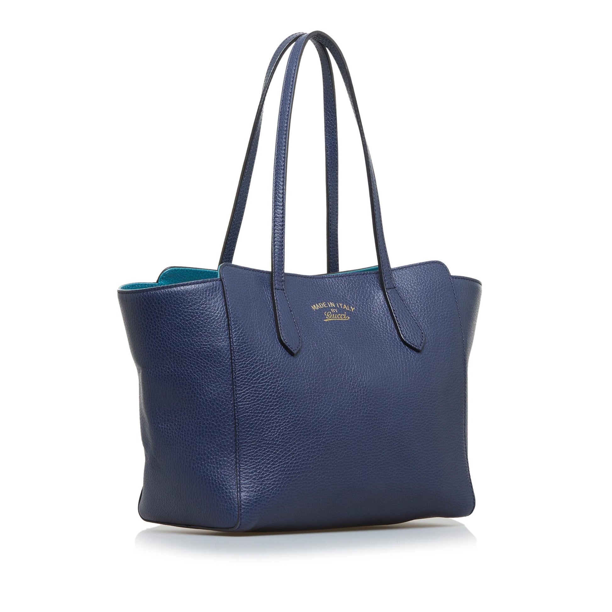 Gucci Swing SHG-EYNccp Calf Blue Tote Bag