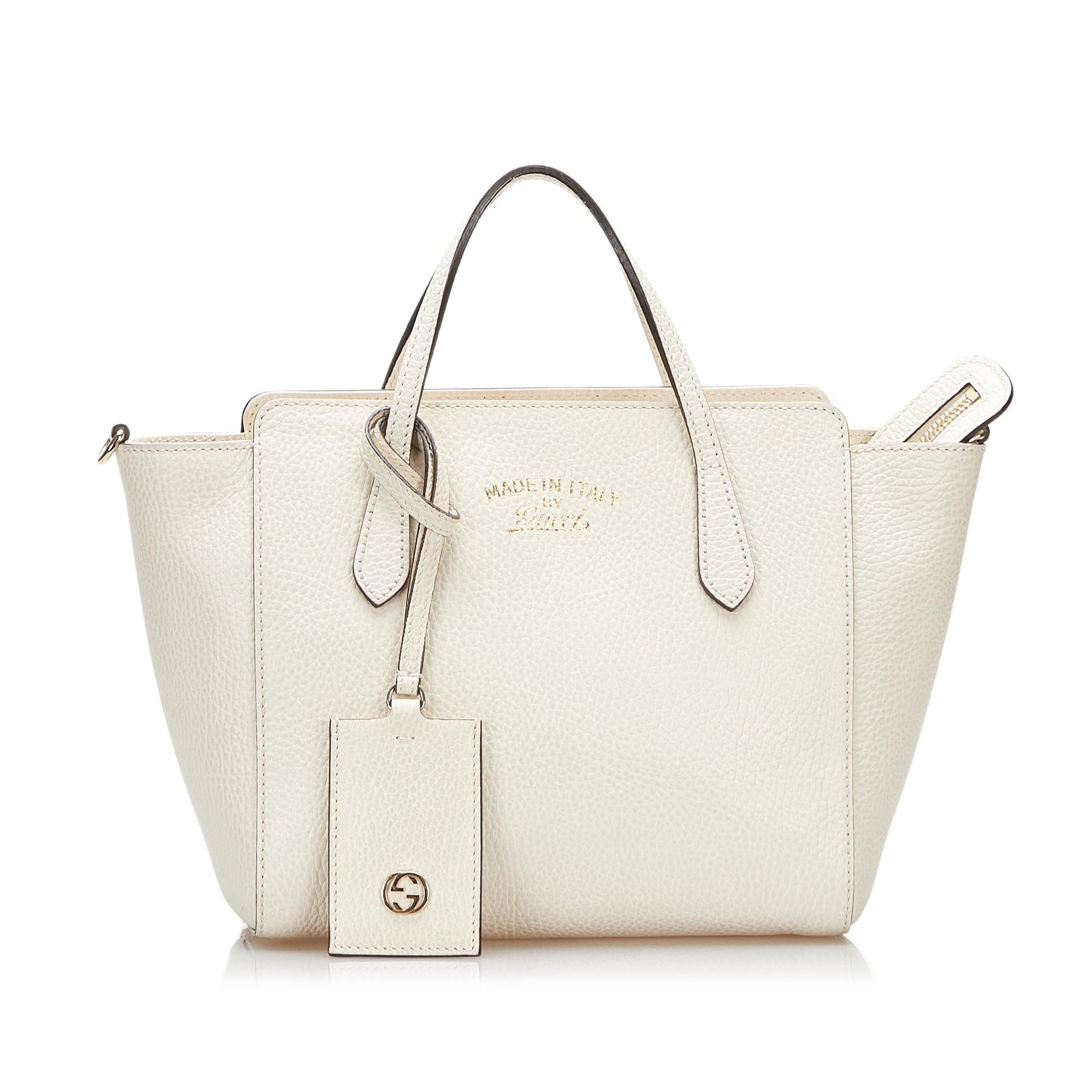 Gucci Swing SHG Calf White Satchel Bag