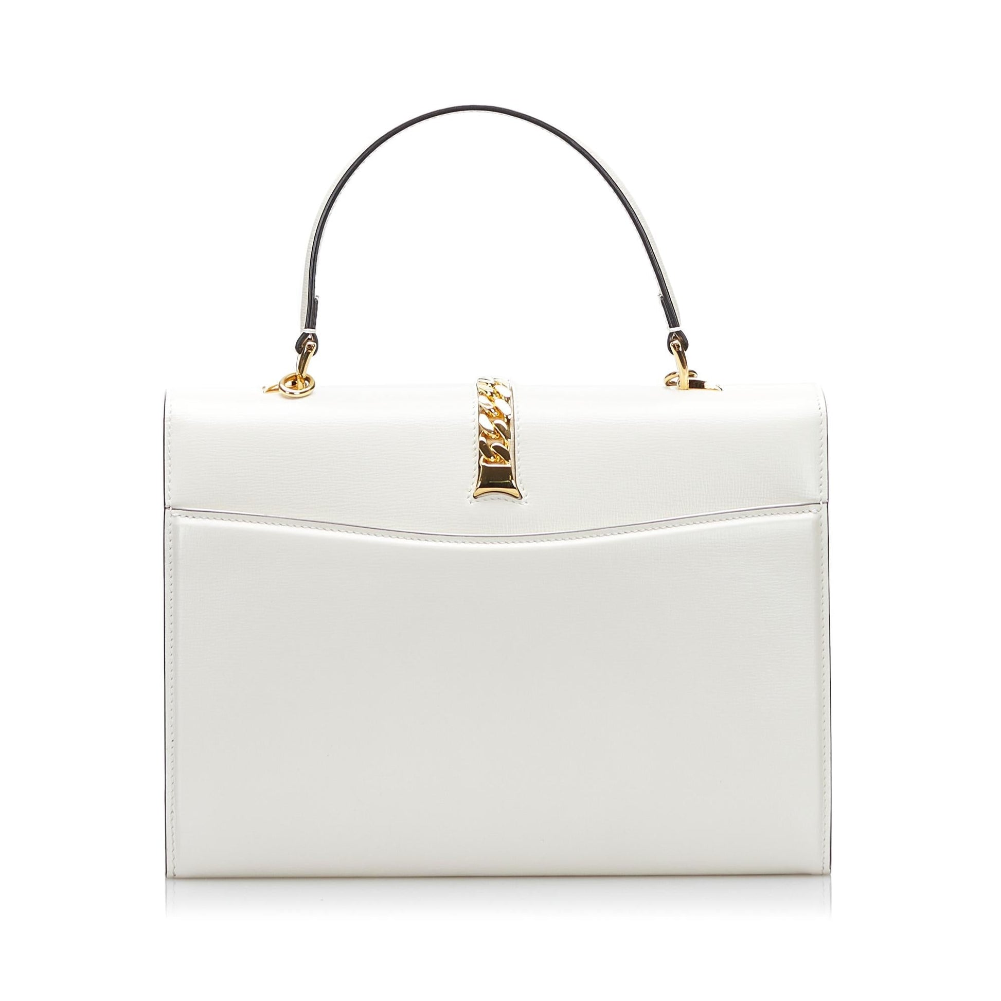 Gucci Sylvie SHG-XLLZGR Leather Calf White Satchel Bag