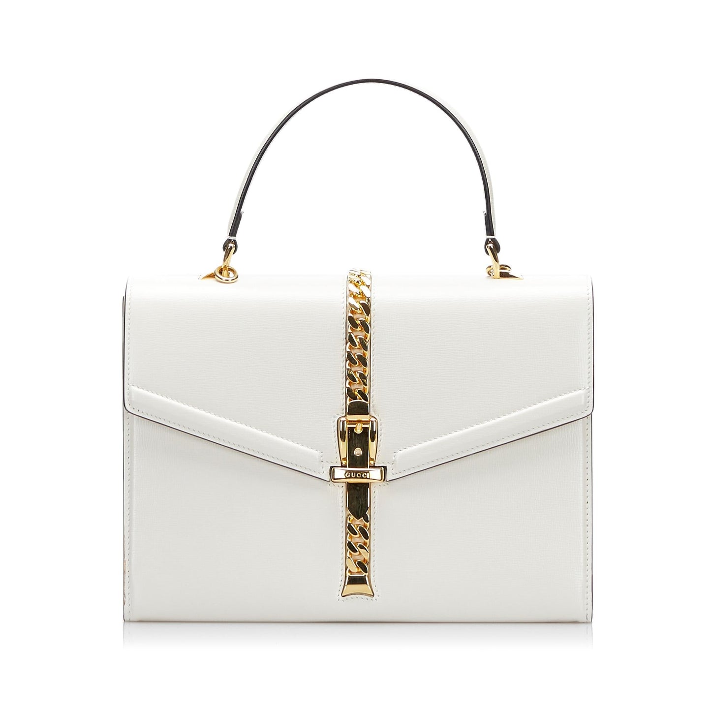Gucci Sylvie SHG-XLLZGR Leather Calf White Satchel Bag