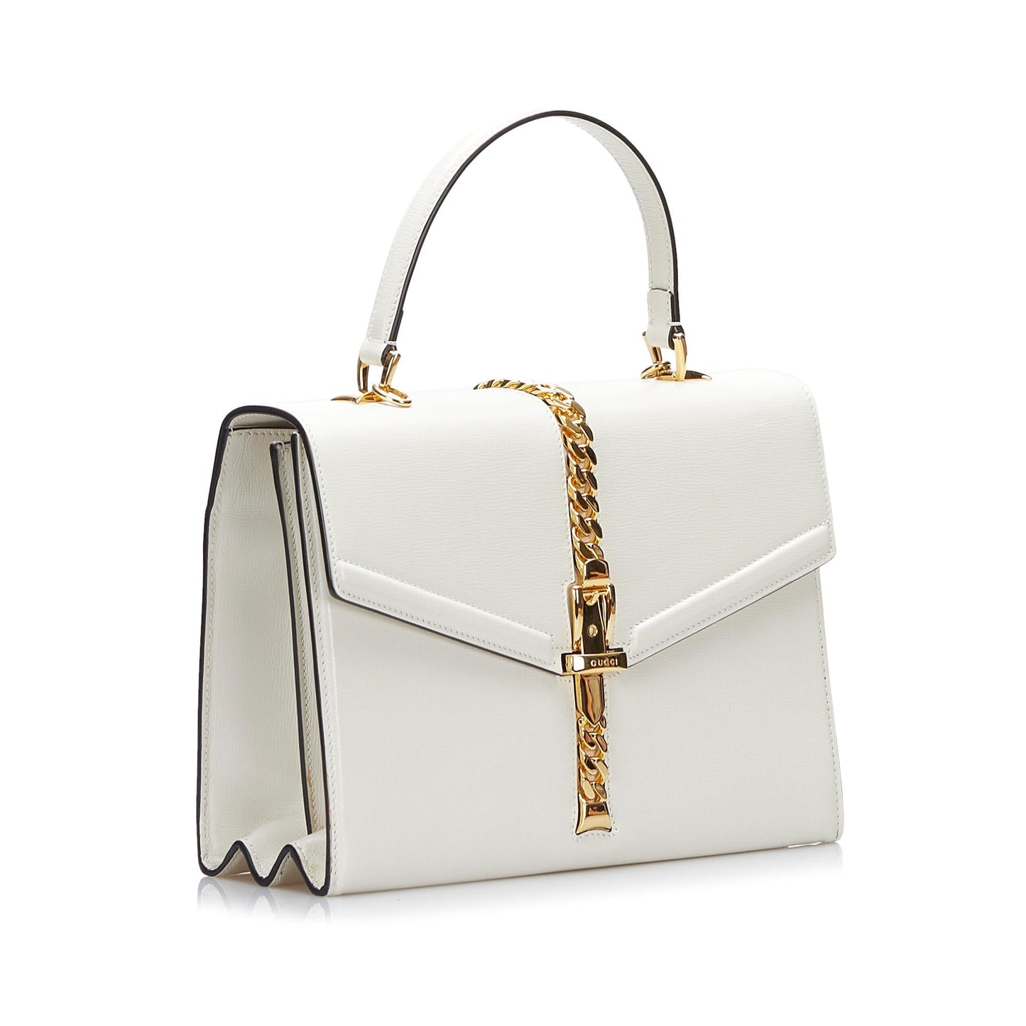 Gucci Sylvie SHG-XLLZGR Leather Calf White Satchel Bag