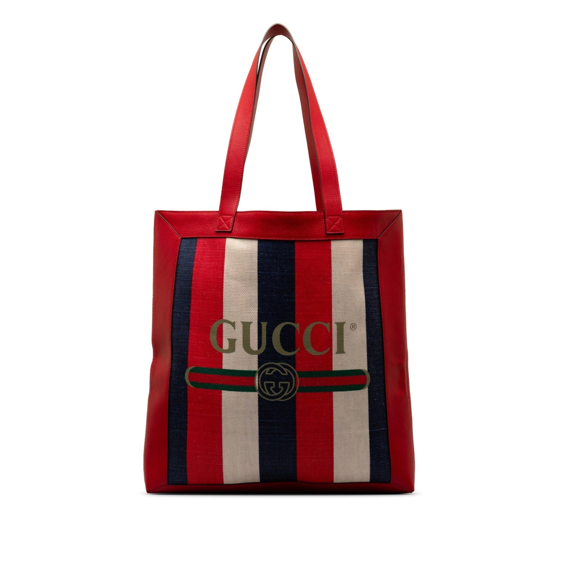 Gucci Sylvie Baiadera SHG-zbwIxg Canvas Calf Red Tote Bag