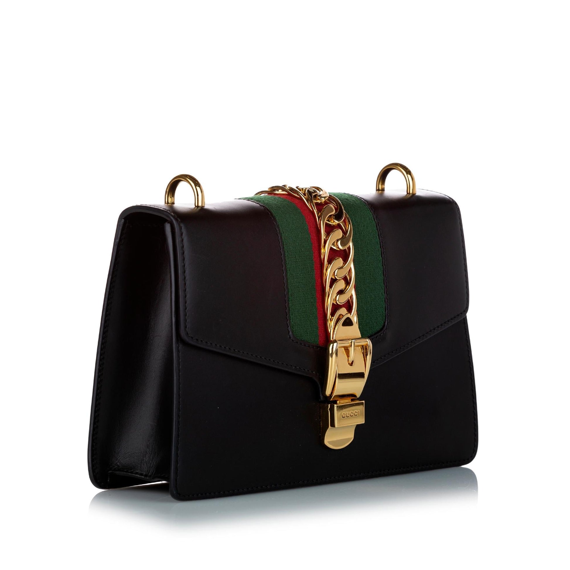 Gucci Sylvie SHG Leather Calf Black Shoulder Bag