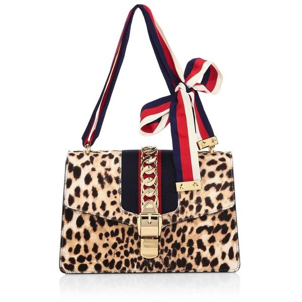 Gucci Sylvie Leopard Print Shoulder Bag