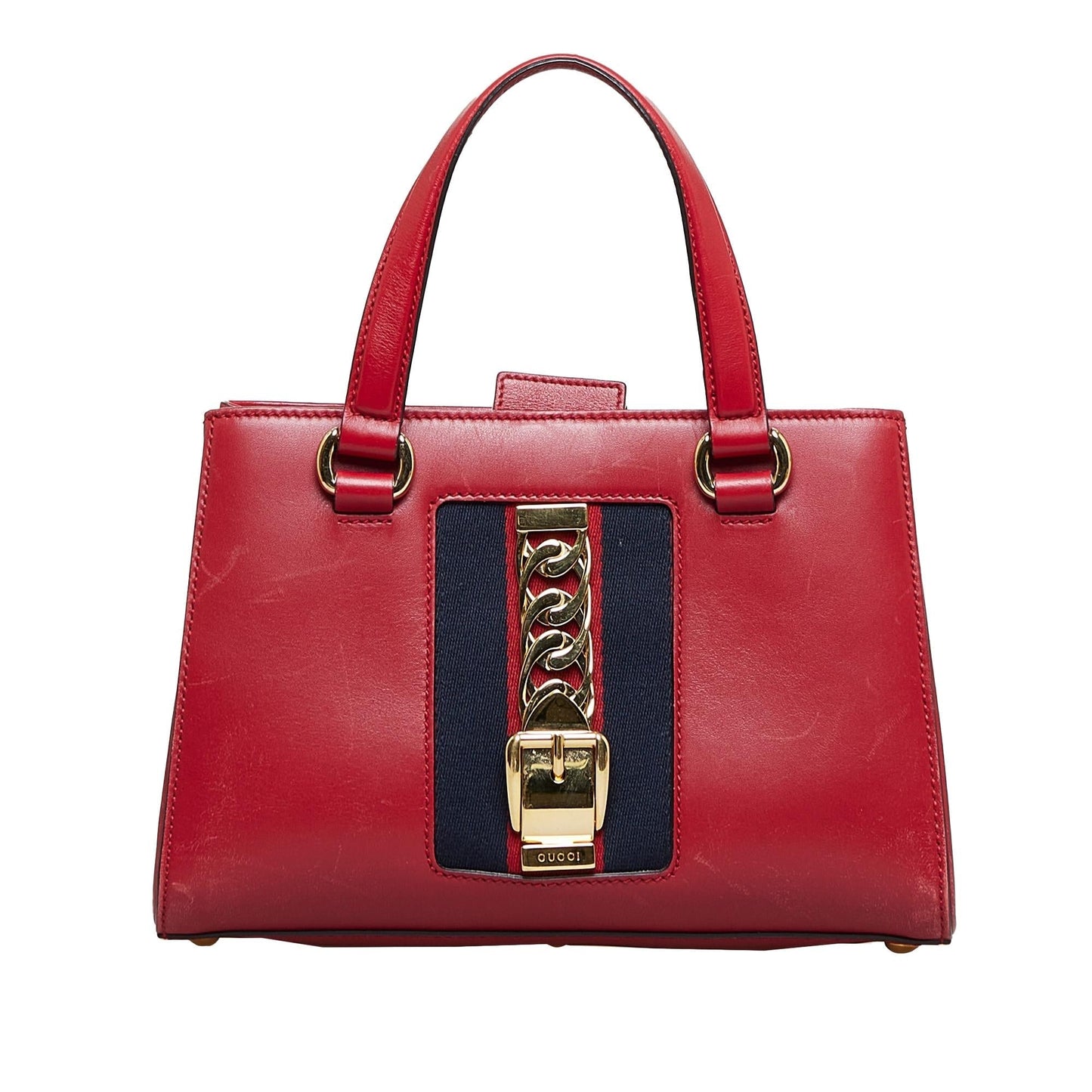 Gucci Sylvie SHG-Bv5h3B Calf Red Satchel Bag