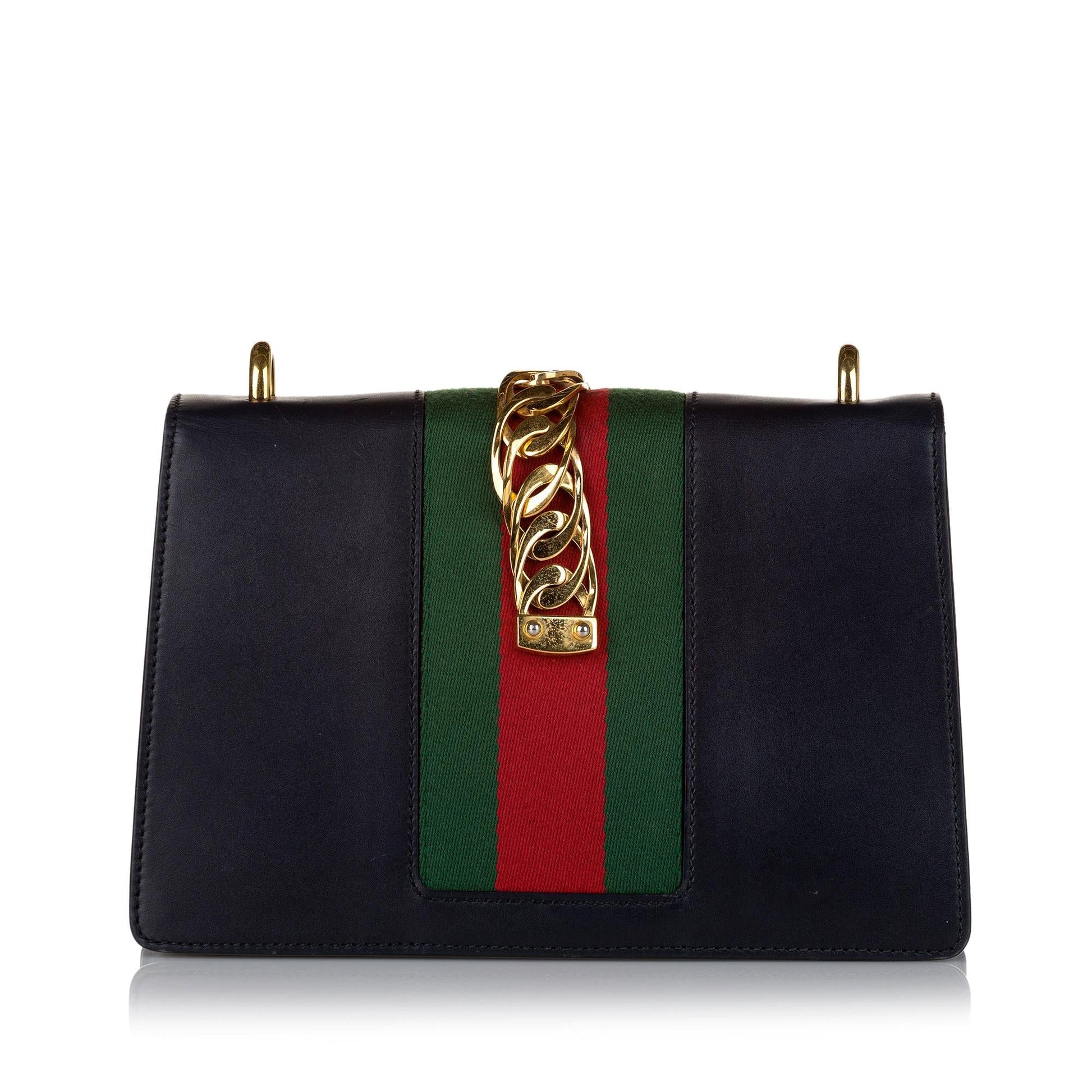 Gucci Sylvie SHG Calf Black Shoulder Bag