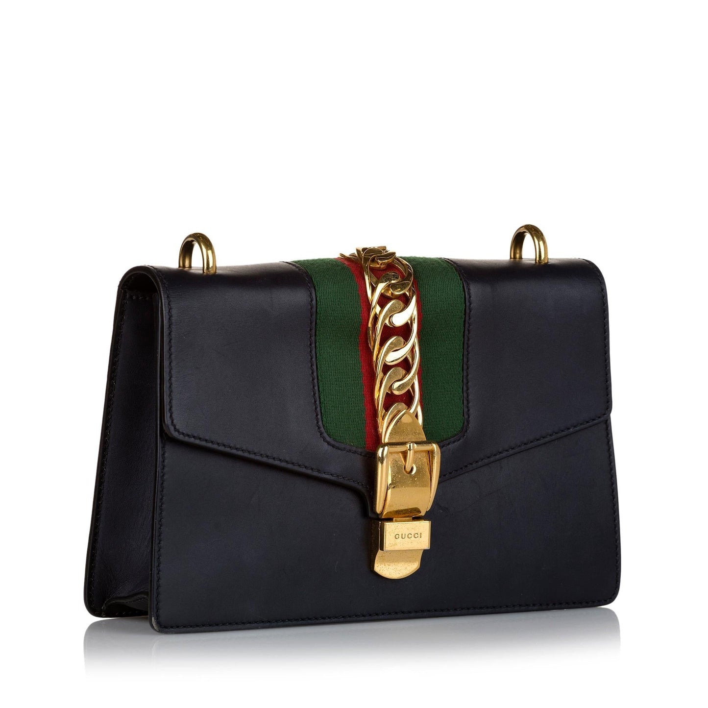 Gucci Sylvie SHG Calf Black Shoulder Bag