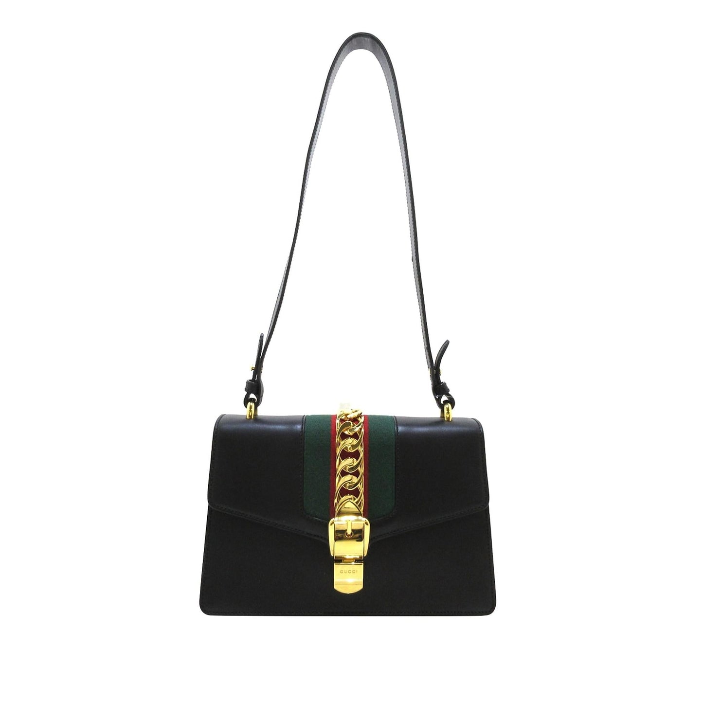 Gucci Sylvie SHG-exQkPs Calf Black Shoulder Bag