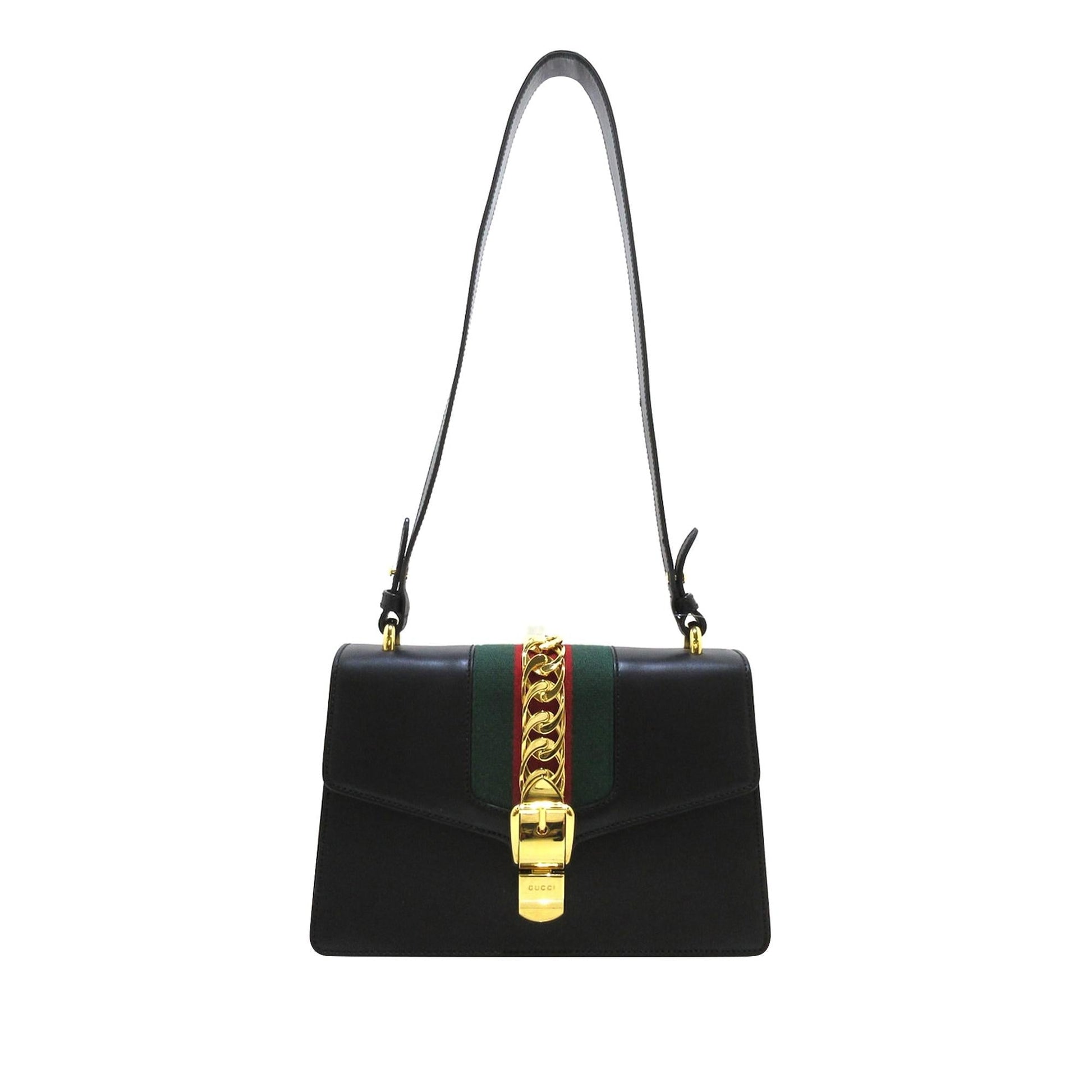 Gucci Sylvie SHG-exQkPs Calf Black Shoulder Bag