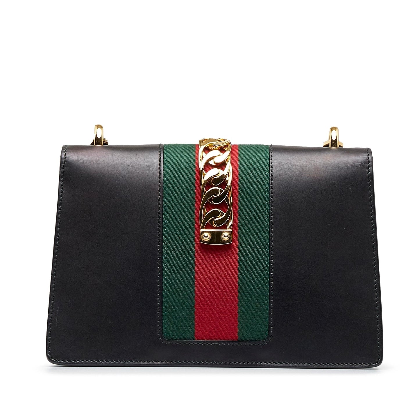 Gucci Sylvie SHG-NFRbwn Calf Black Shoulder Bag