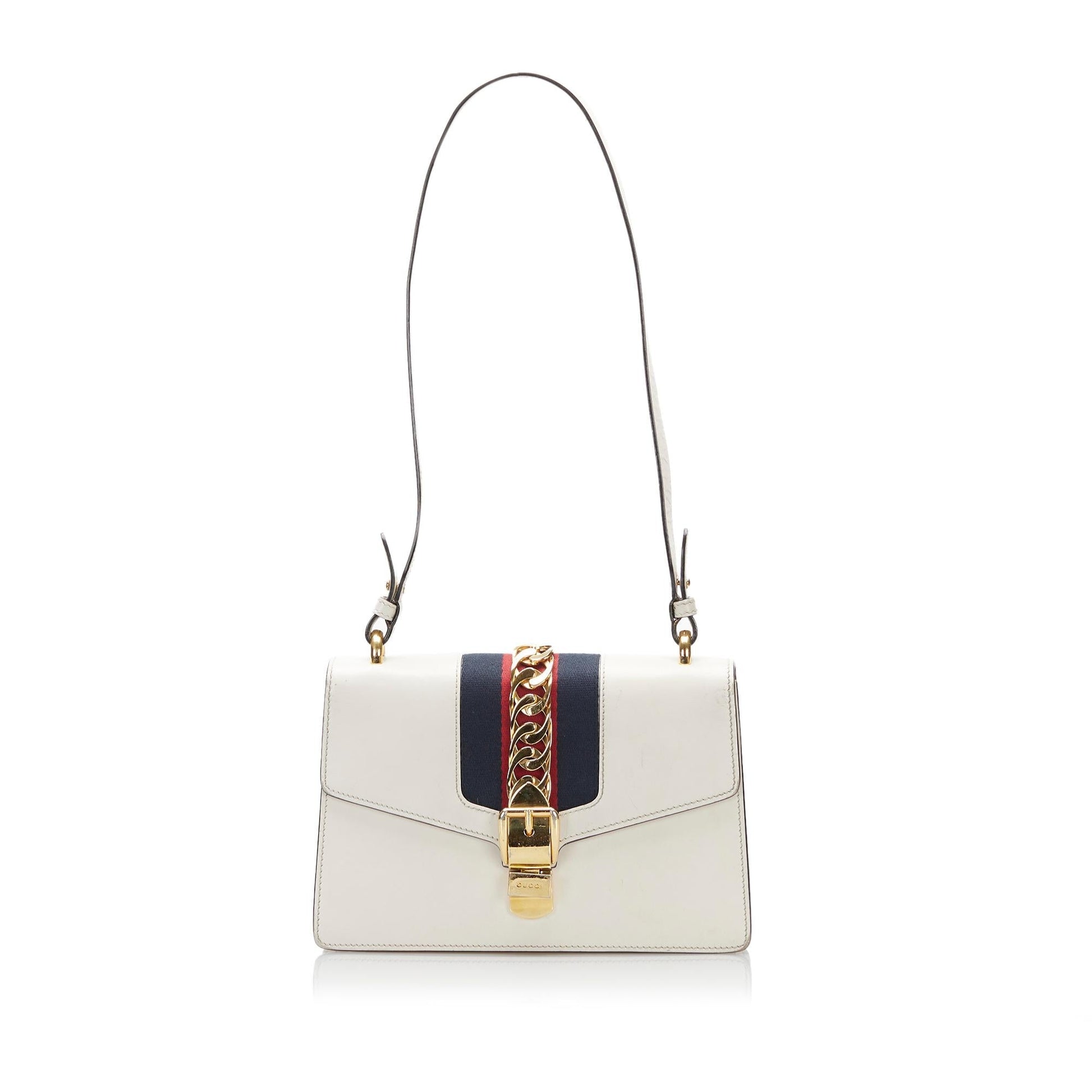 Gucci Sylvie SHG-QkOd0W Calf White Shoulder Bag