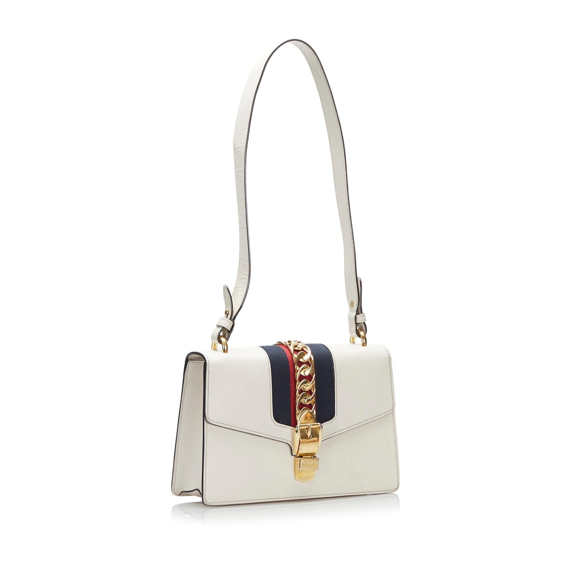 Gucci Sylvie SHG-QkOd0W Calf White Shoulder Bag