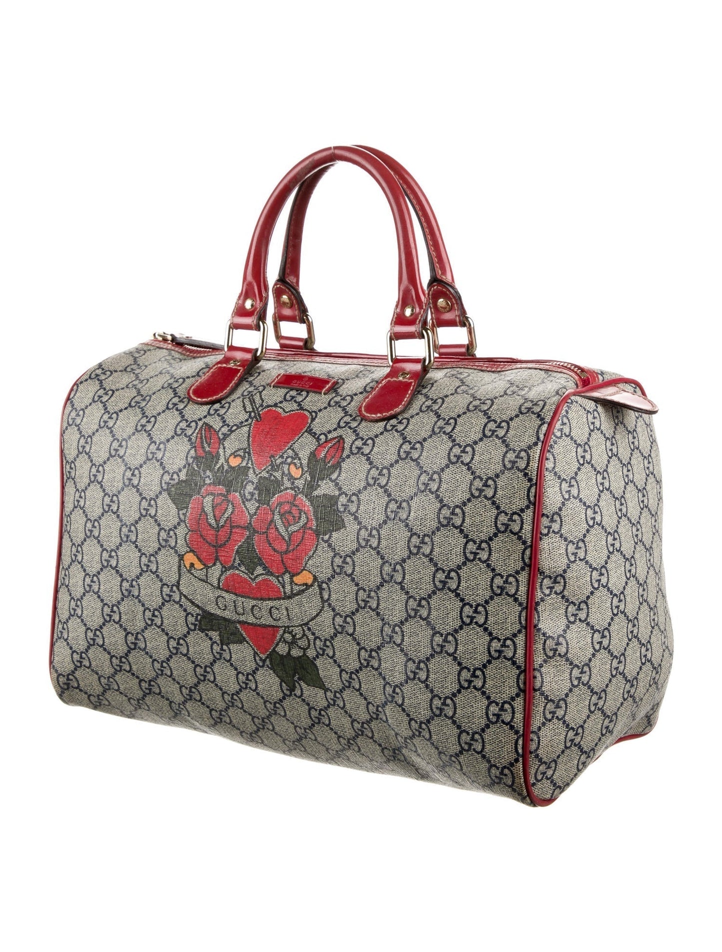 Gucci GG Plus Tattoo Hearts Roses Large Travel Bag