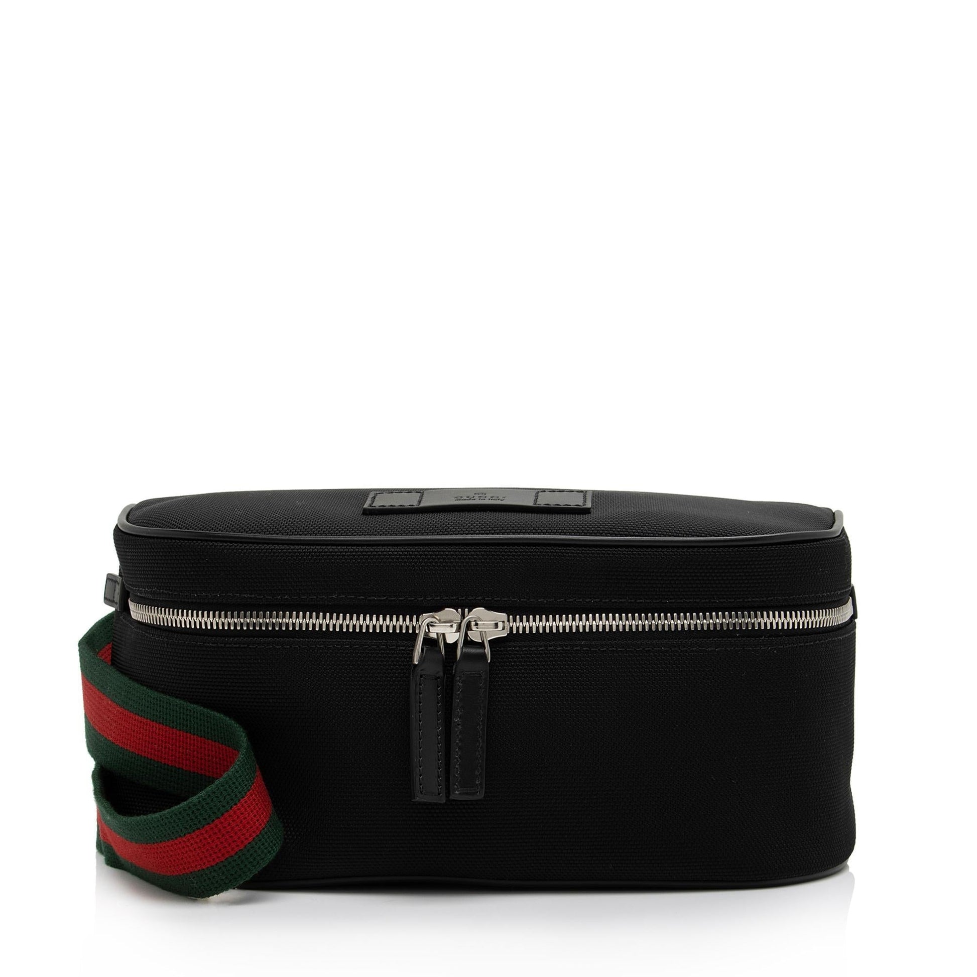 Gucci Techno Web Belt SHF-H9w0O5 Leather Canvas Nylon Black Accessory