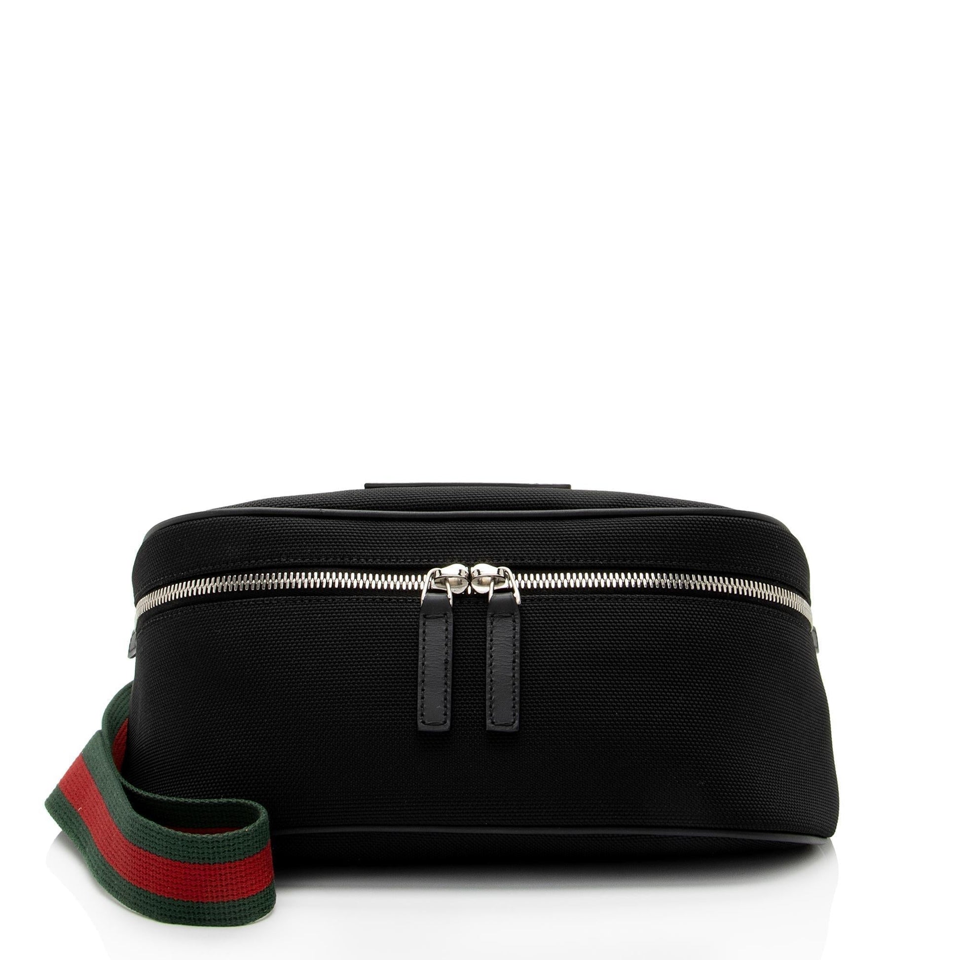 Gucci Techno Web Belt SHF-SNDmw5 Leather Canvas Nylon Black Accessory