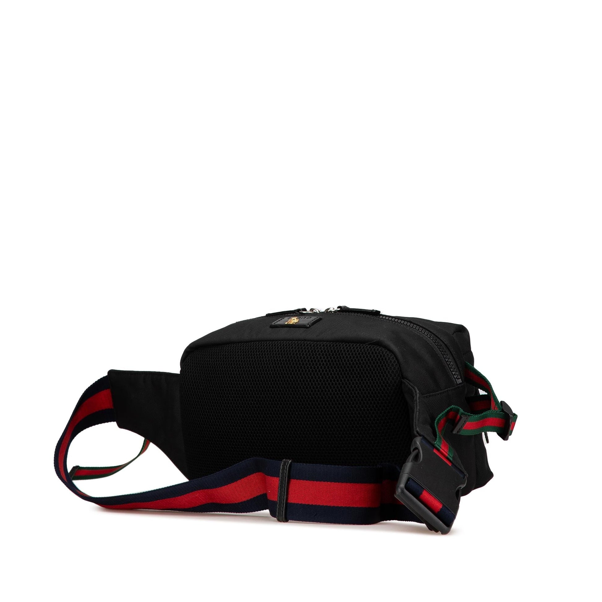Gucci Techno Web L Aveugle Par Canvas Black Accessory Belt Bag