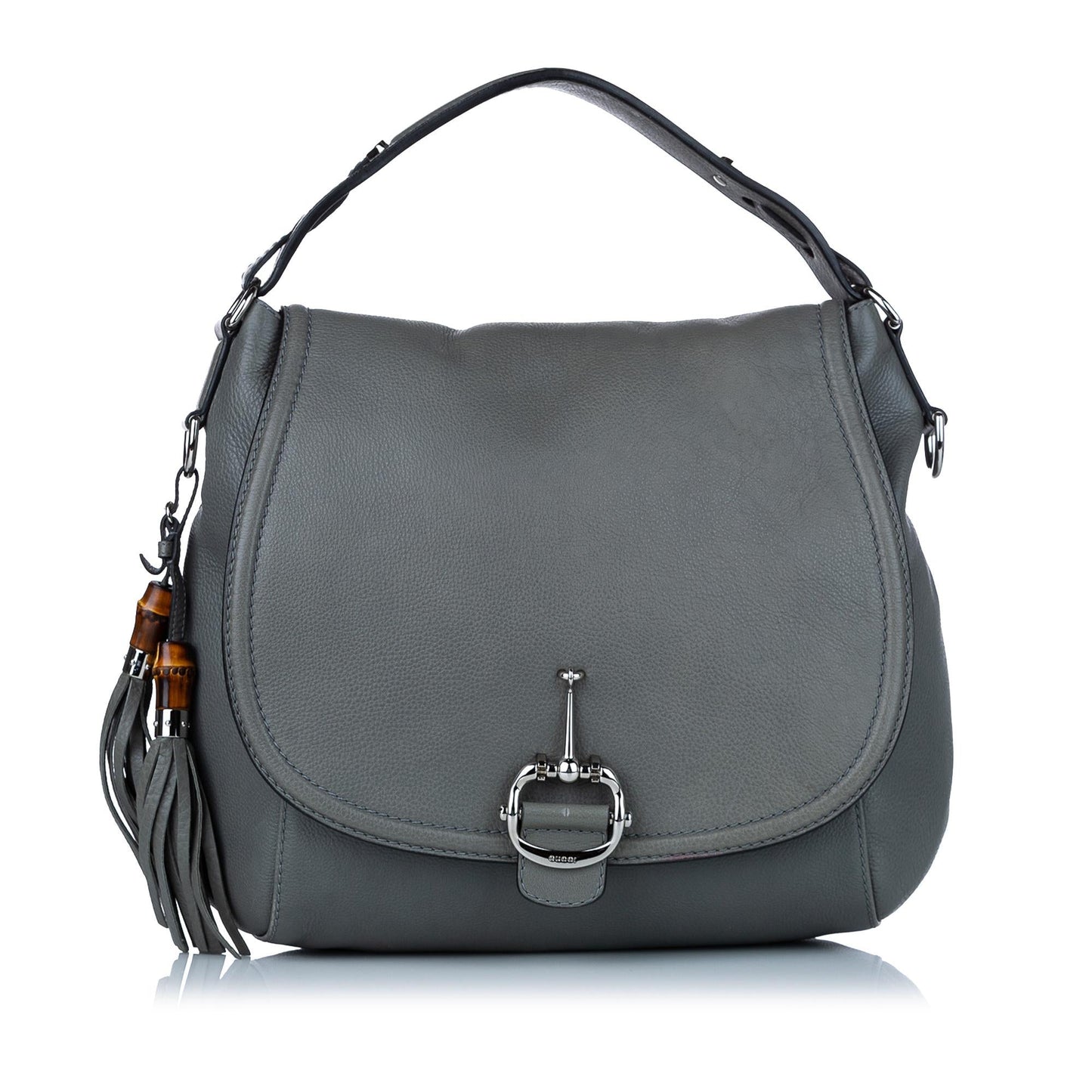 Gucci Techno Horsebit SHG Leather Calf Grey Satchel Bag