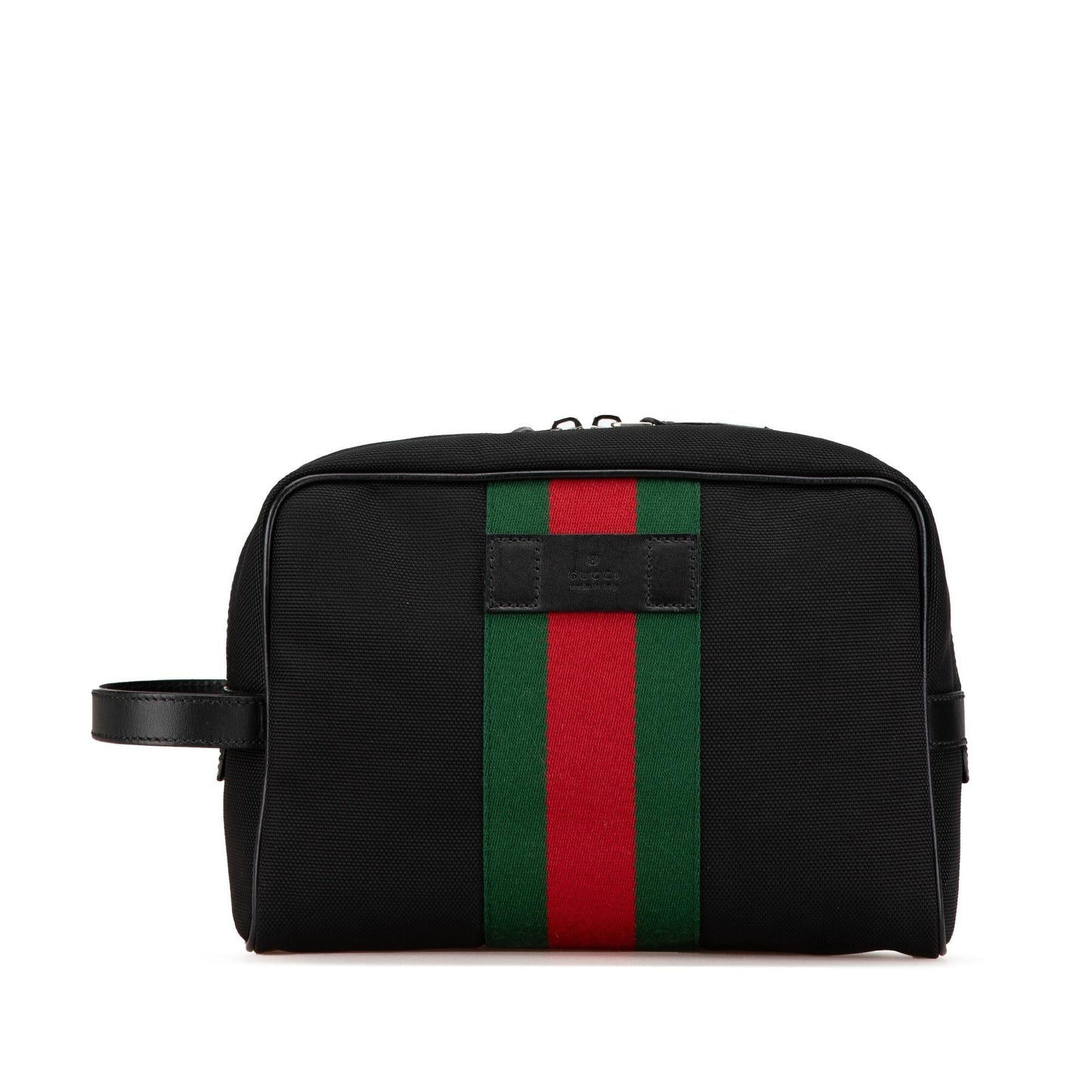 Gucci Techno Web Canvas Calf Black Clutch Bag Shg Y1Ruu1