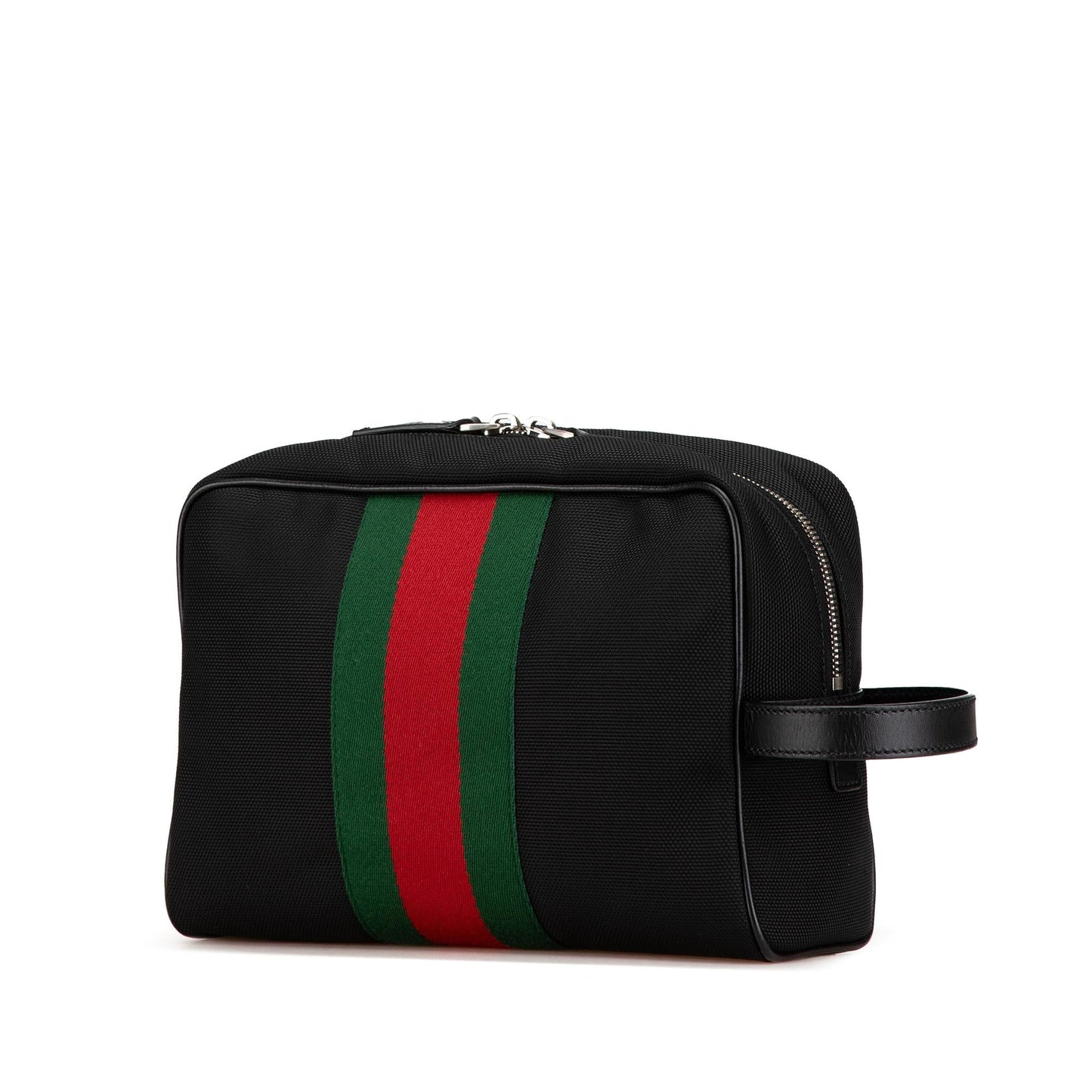 Gucci Techno Web Canvas Calf Black Clutch Bag Shg Y1Ruu1